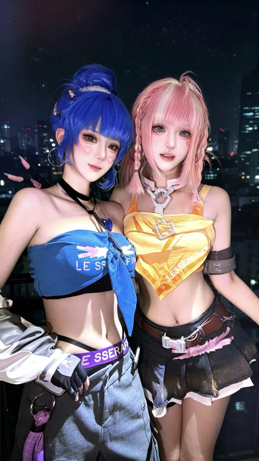 赛博朋克, 守望先锋, 夜景cosplay, D.Va天使cos, 女团联动