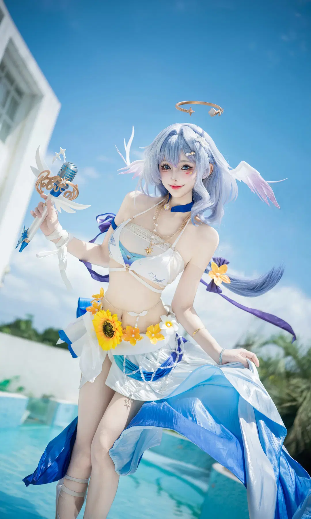 崩坏星穹铁道, 知更鸟cos, 二次元cosplay, 夏日泳装cos, 星穹铁道知更鸟晴歌