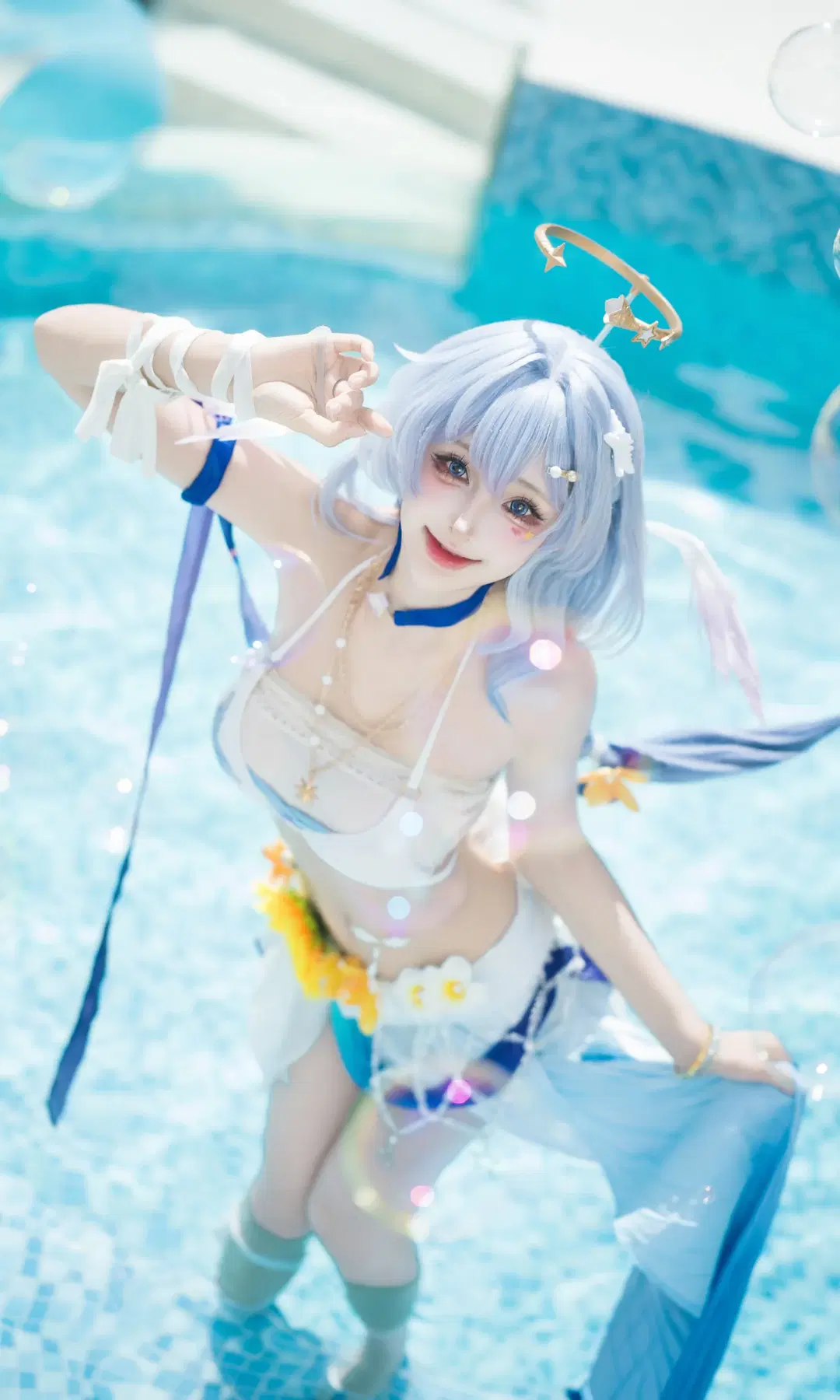 【ロビン コスプレ】夏のプールのそばで夏空の歌の最後の一曲を歌い終えて - 七奈Nanako - 3枚目