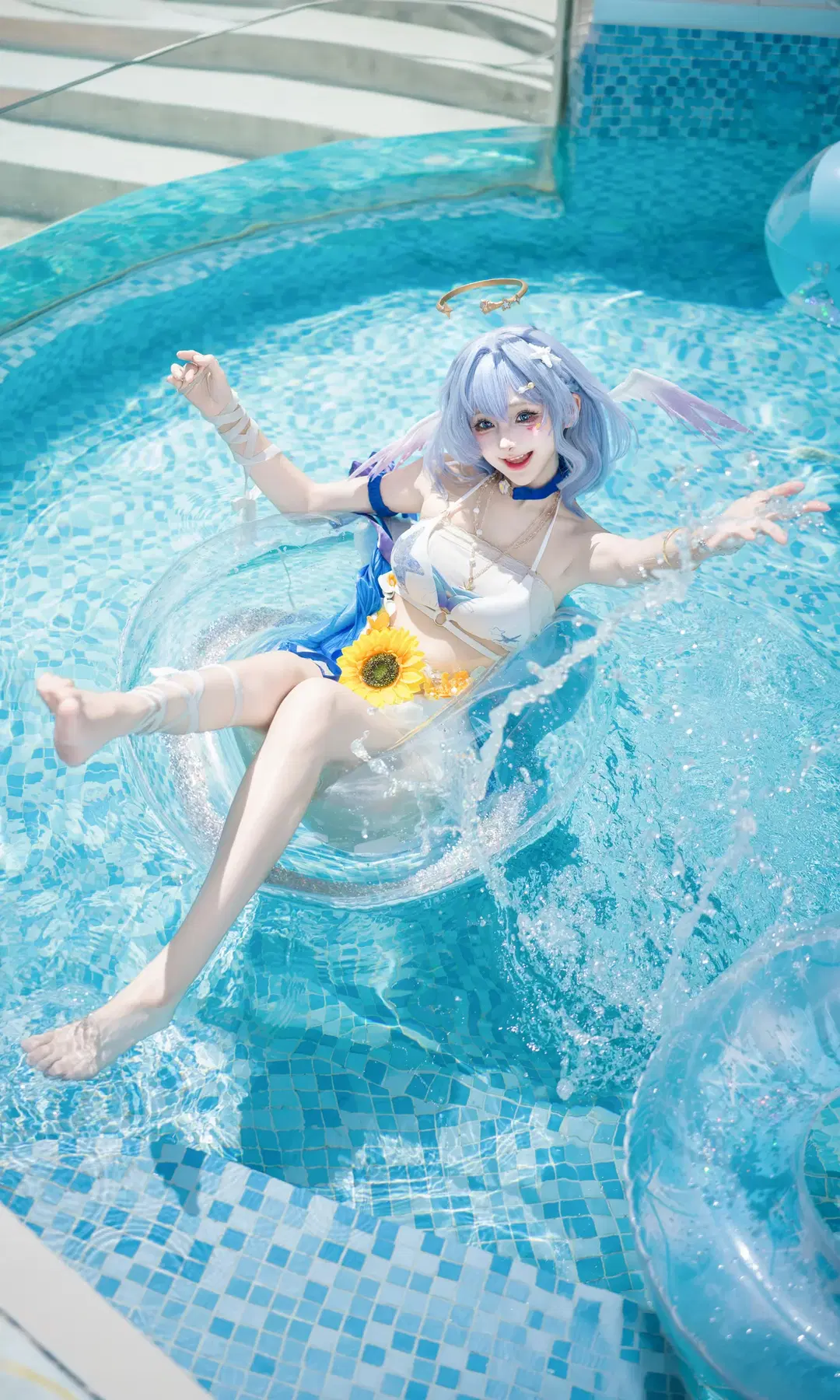 【ロビン コスプレ】夏のプールのそばで夏空の歌の最後の一曲を歌い終えて - 七奈Nanako - 4枚目