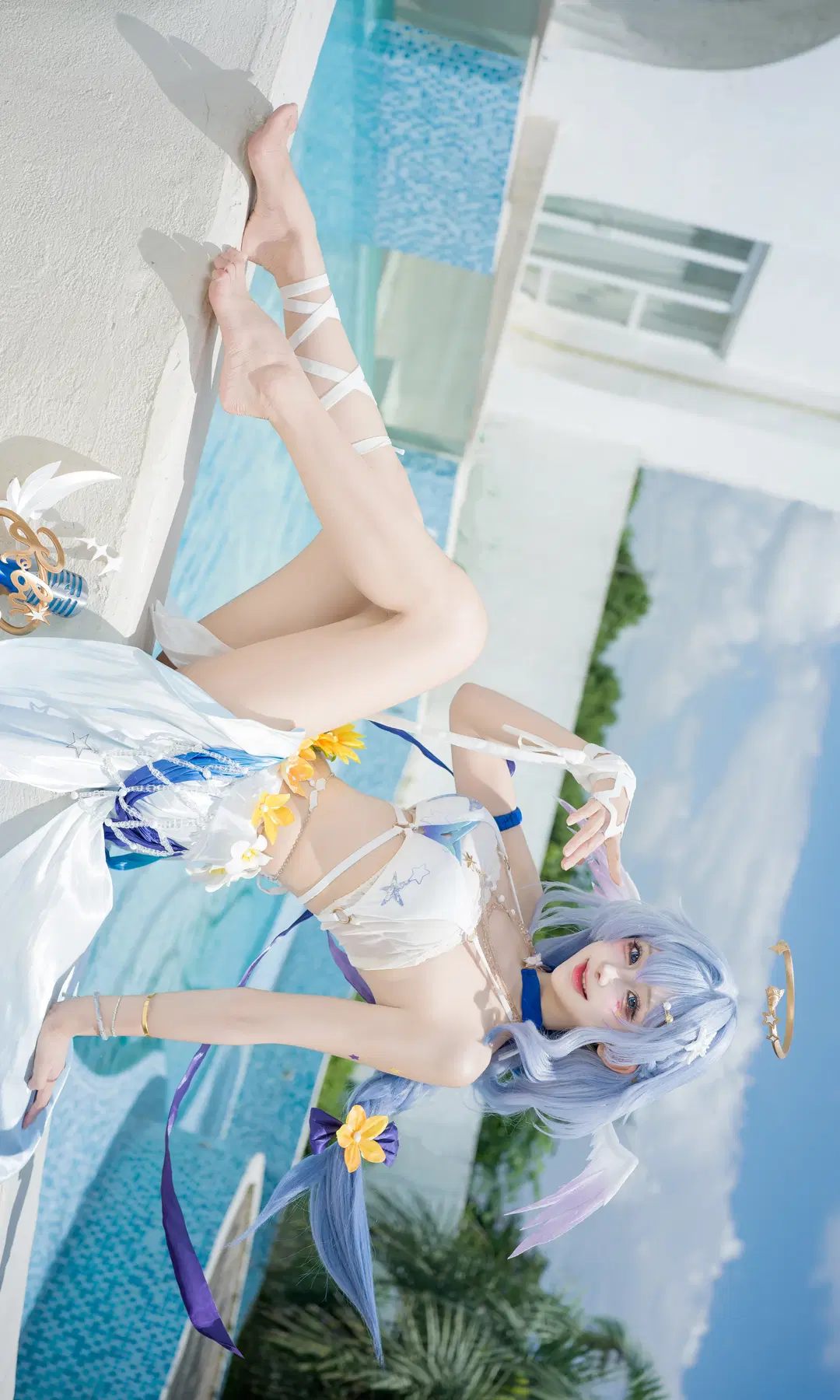 【ロビン コスプレ】夏のプールのそばで夏空の歌の最後の一曲を歌い終えて - 七奈Nanako - 5枚目