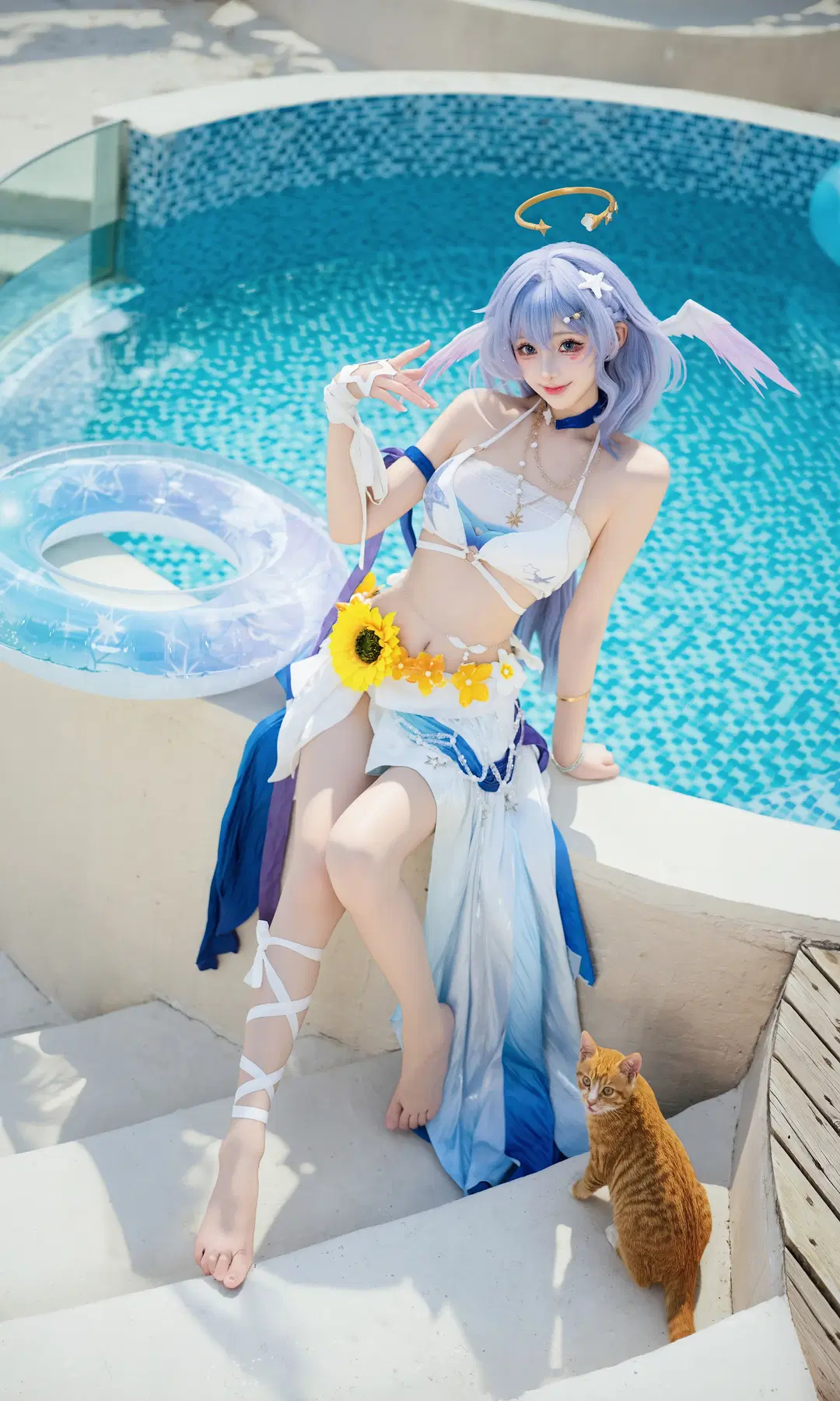 【ロビン コスプレ】夏のプールのそばで夏空の歌の最後の一曲を歌い終えて - 七奈Nanako - 6枚目