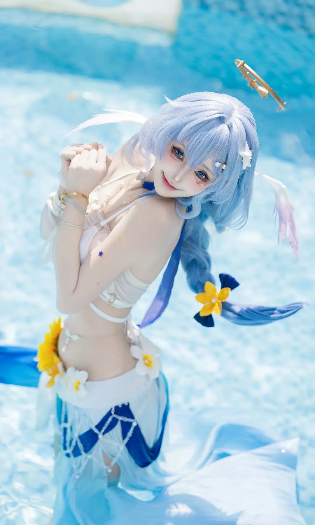 【ロビン コスプレ】夏のプールのそばで夏空の歌の最後の一曲を歌い終えて - 七奈Nanako - 7枚目