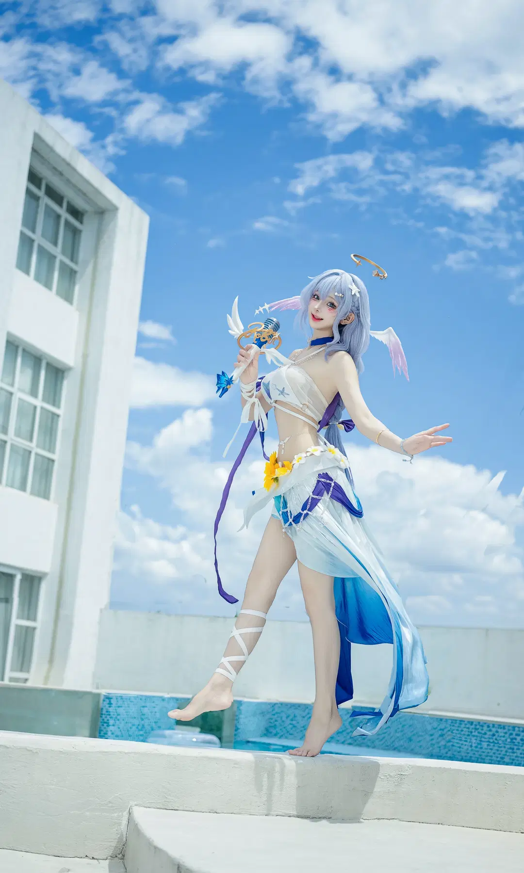 【ロビン コスプレ】夏のプールのそばで夏空の歌の最後の一曲を歌い終えて - 七奈Nanako - 9枚目