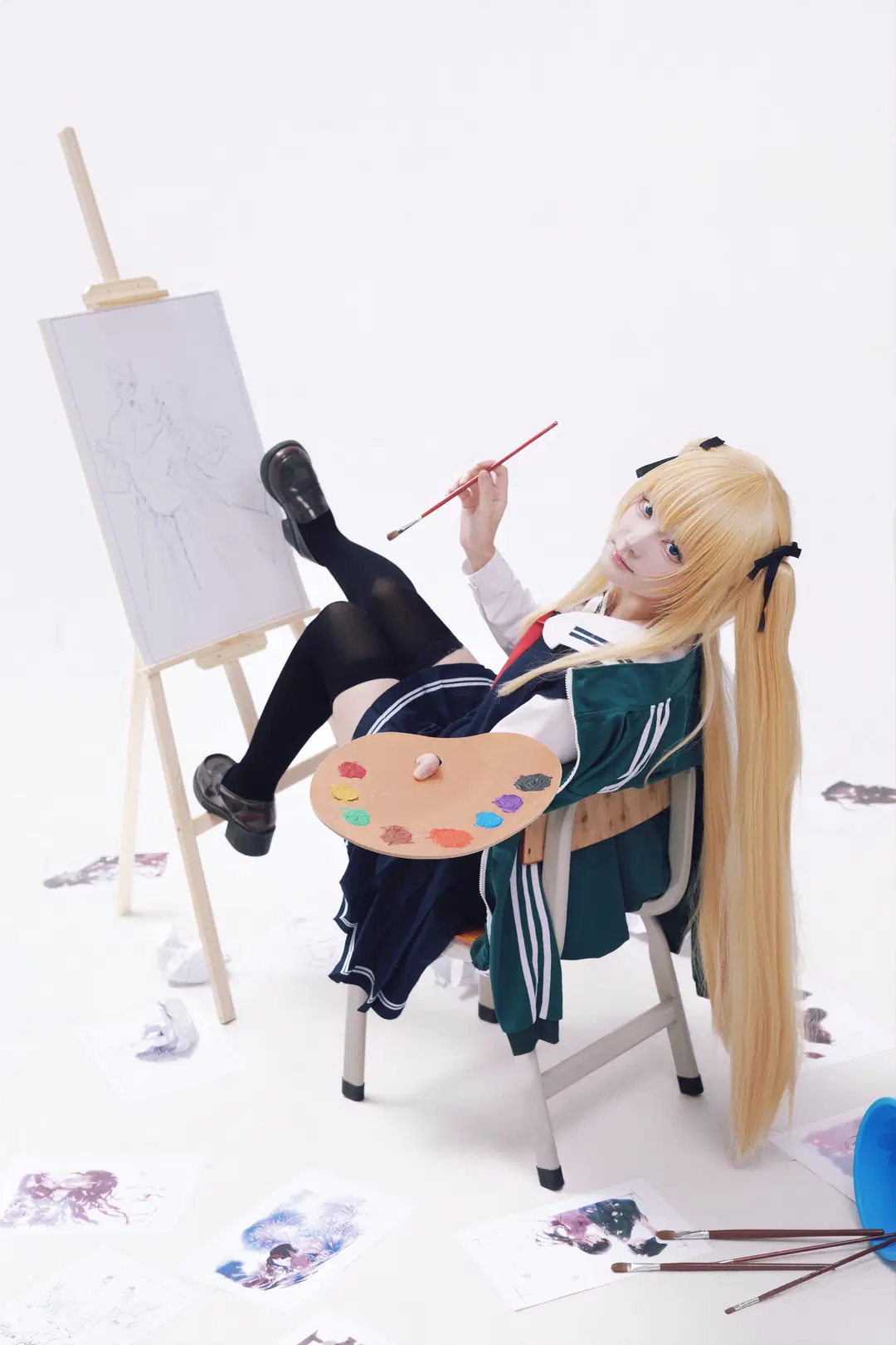 [Eriri Spencer Sawamura cosplay] Saekano: How to Raise a Boring Girlfriend, Blonde twin-tail artist girl by 秋风今天不修图 - Image 4