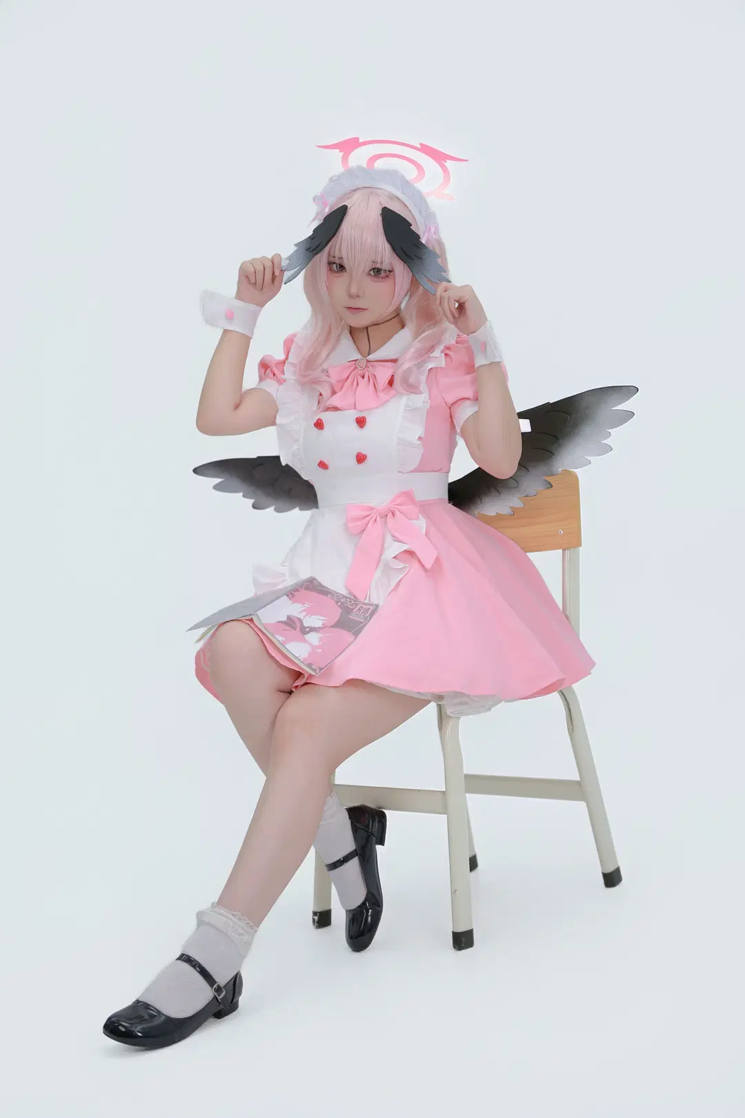 【下江小春cos】蔚蓝档案女仆装的白棚拍摄记录 - 酒精灯Kana - 第7张