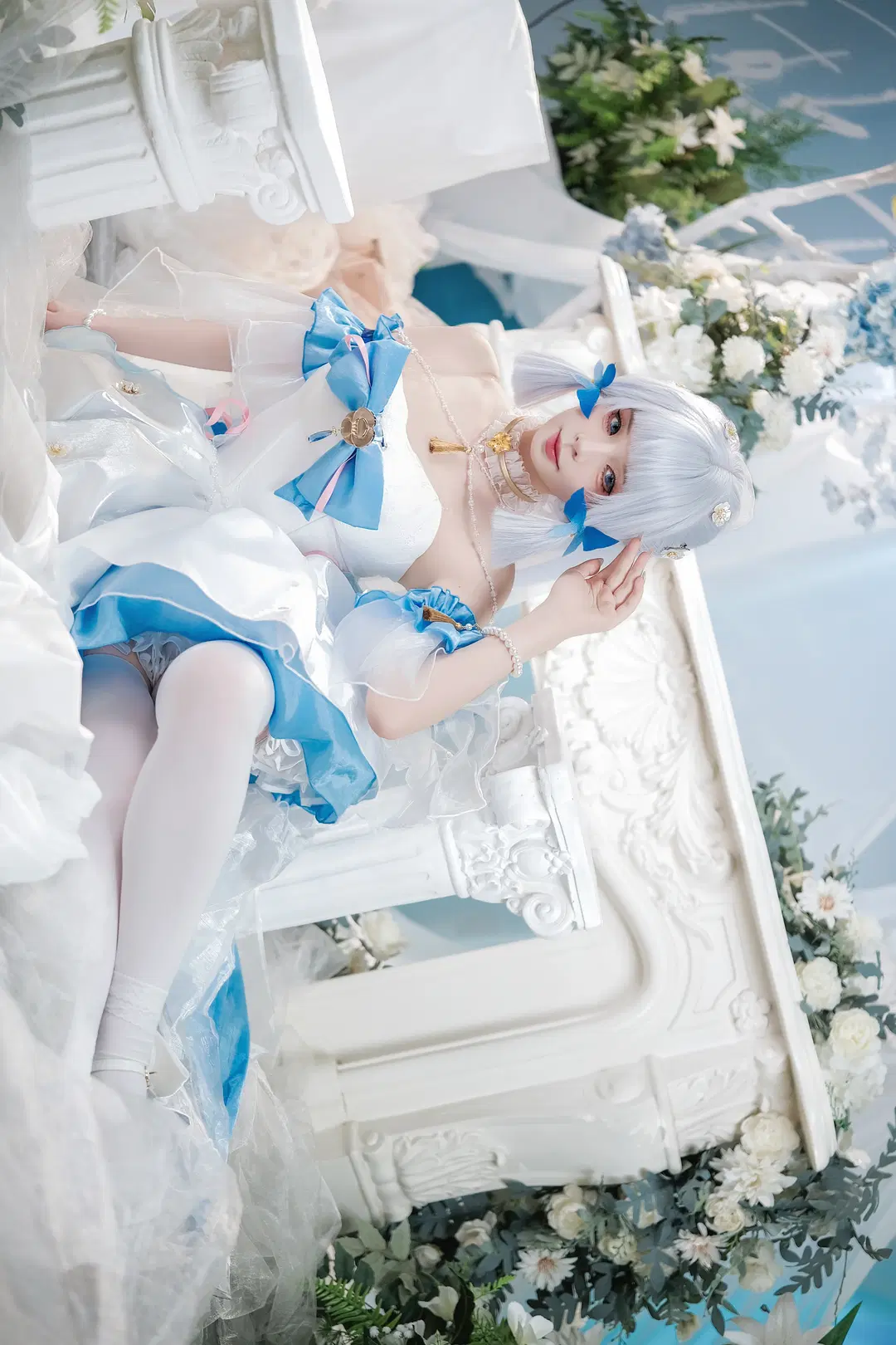 Genshin Impact, Kamisato Ayaka cosplay, 2D Vision Project, Confession Overture, White stockings