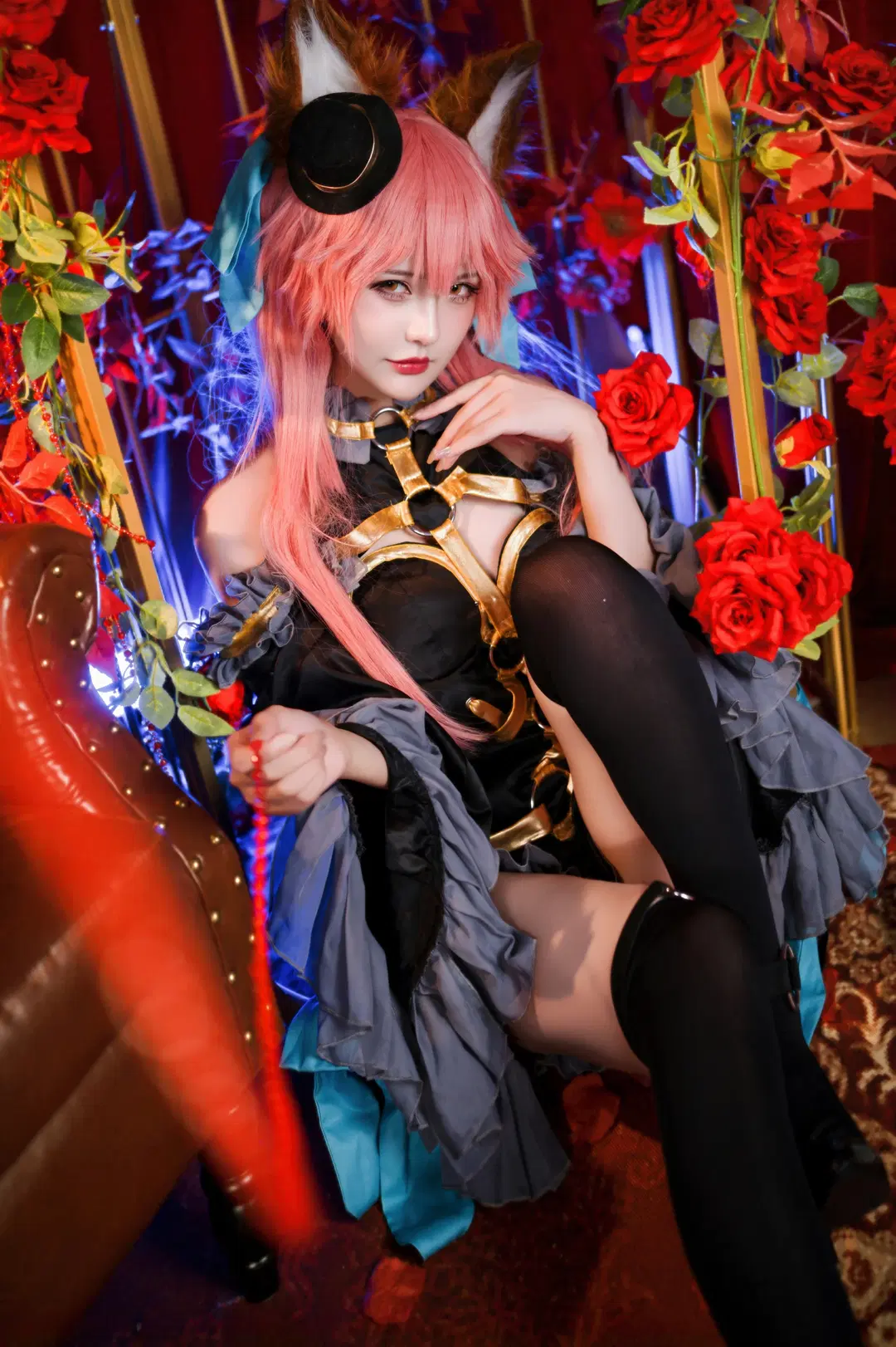 【玉藻前cos】FGO漆黑魔术师，红玫瑰与鸟笼的魔术之夜 - 爱用富士的牛牛 - 第2张