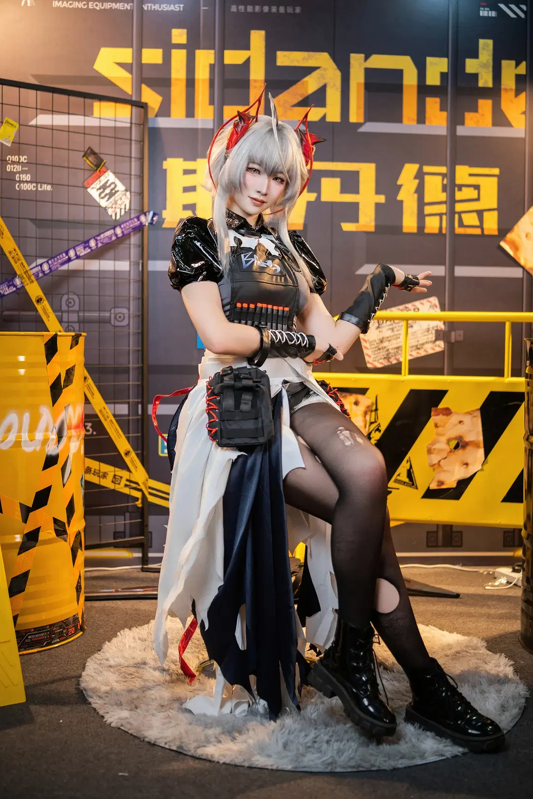 Arknights, Wishadel cosplay, Black stockings