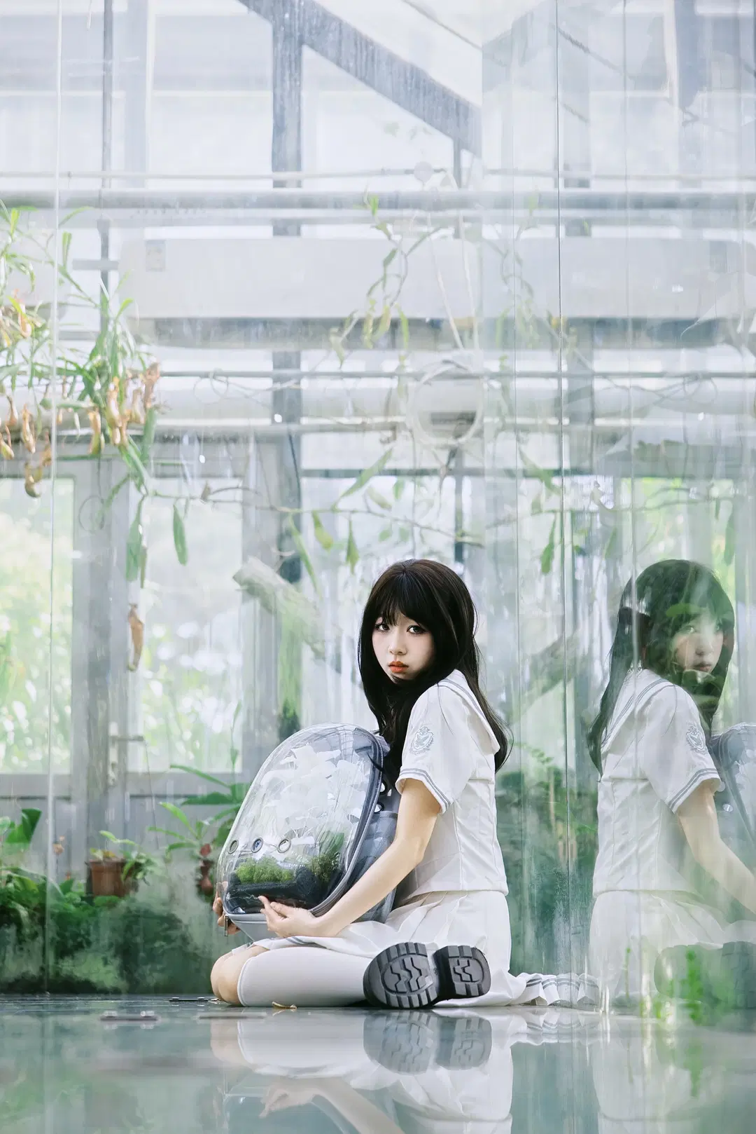 植物园温室里的夏日JK制服写真 - FizzleBang丶 - 第2张