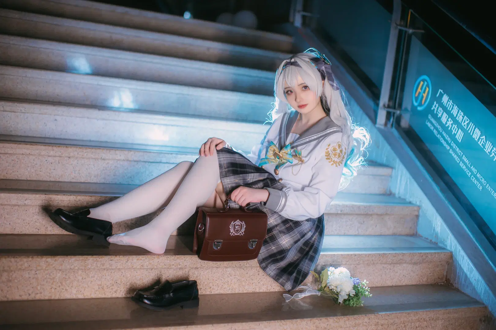 【流萤cos】星穹铁道漫展D1场照，流萤JK制服返图 - 八次方根 - 第2张