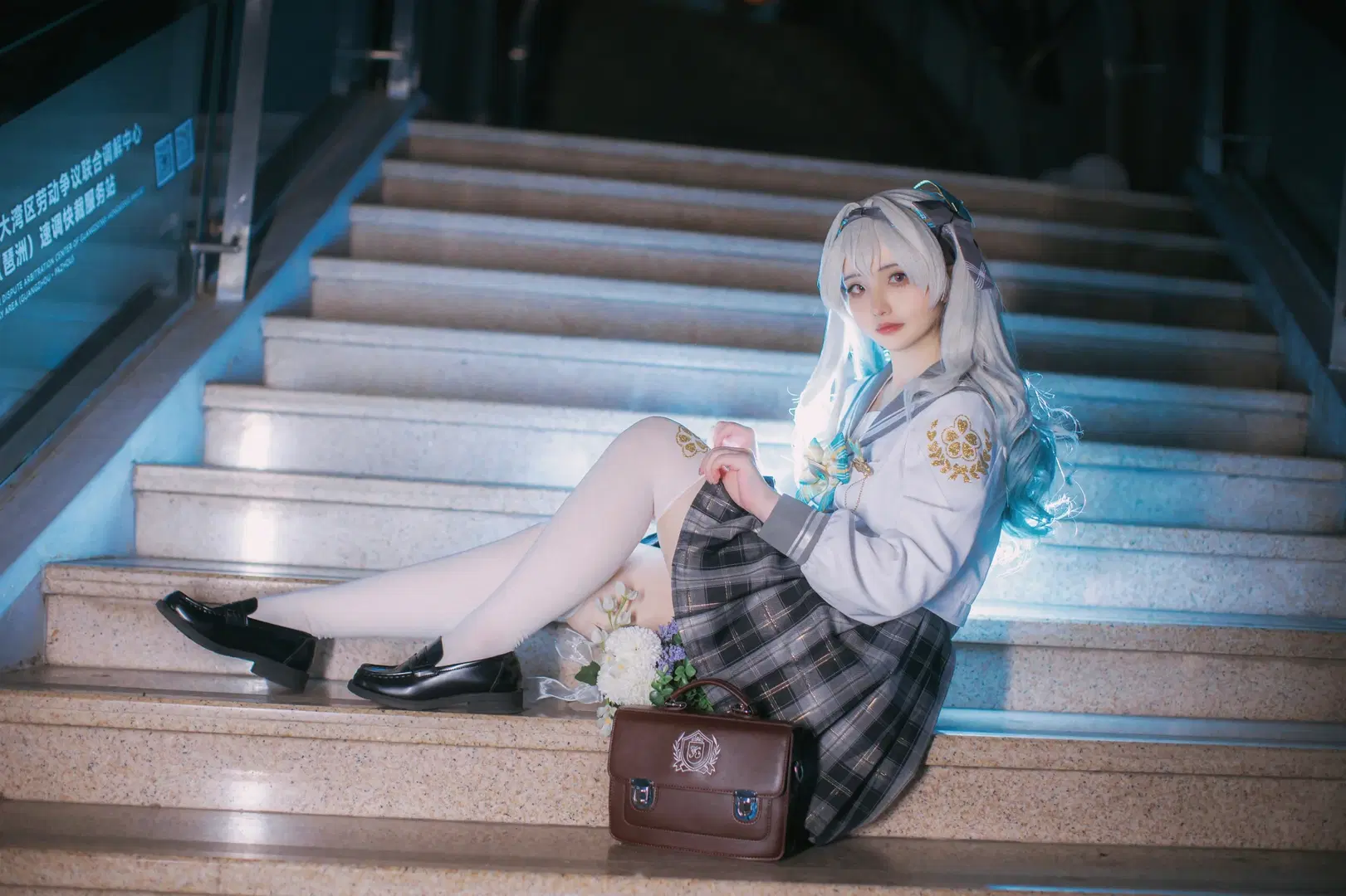 【流萤cos】星穹铁道漫展D1场照，流萤JK制服返图 - 八次方根 - 第3张