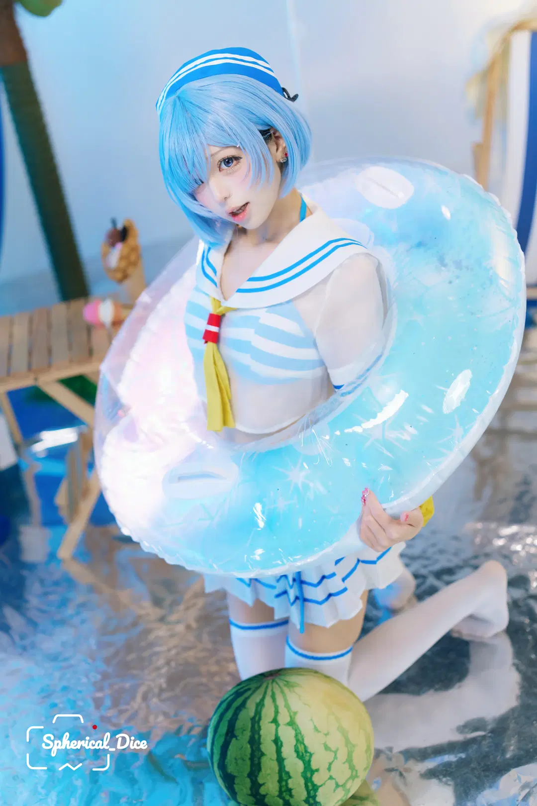 【蕾姆cos】從零開始的異世界生活，夏日水手服不一樣的藍白清涼 - 圆形骰子 - 第11張