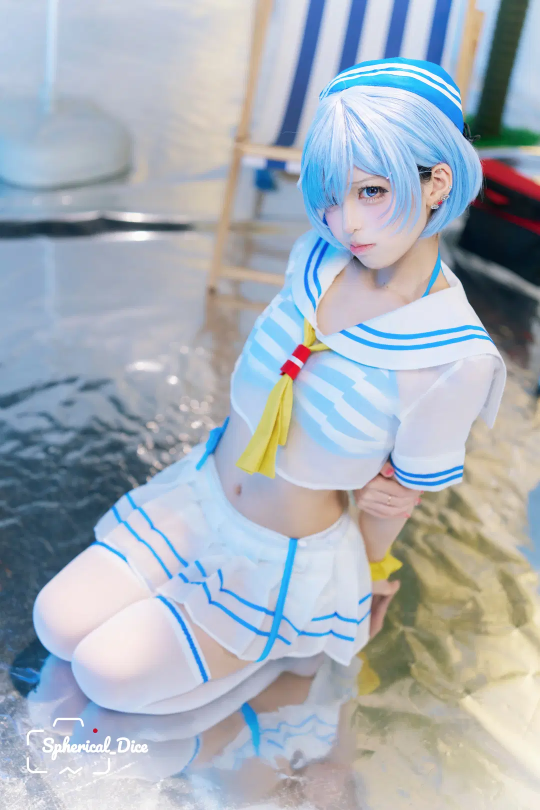 【蕾姆cos】從零開始的異世界生活，夏日水手服不一樣的藍白清涼 - 圆形骰子 - 第3張