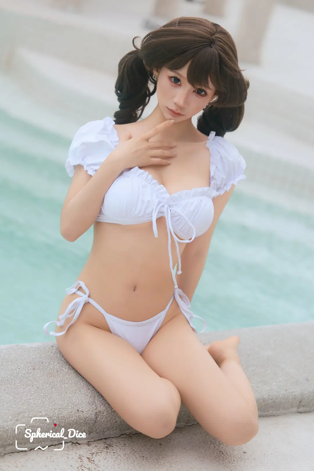 人像摄影, 氛围感写真, 泳装写真, 双马尾造型, 台风天拍照