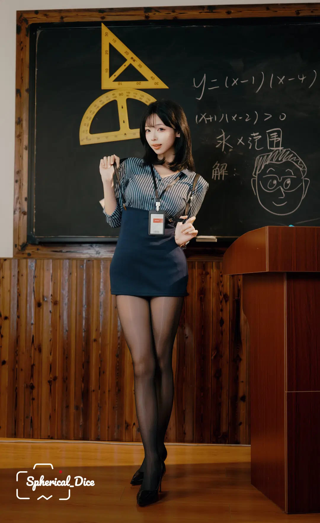 cosplay, 氛围感写真, 黑丝, 教室写真, 职业感