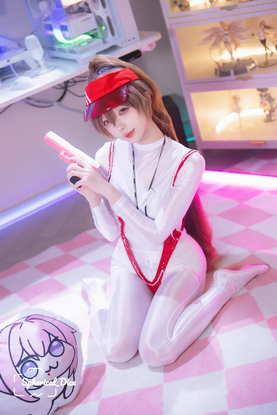 Anime-style photography, GODDESS OF VICTORY: NIKKE, Stockings, Gaming room, Marciana cosplay