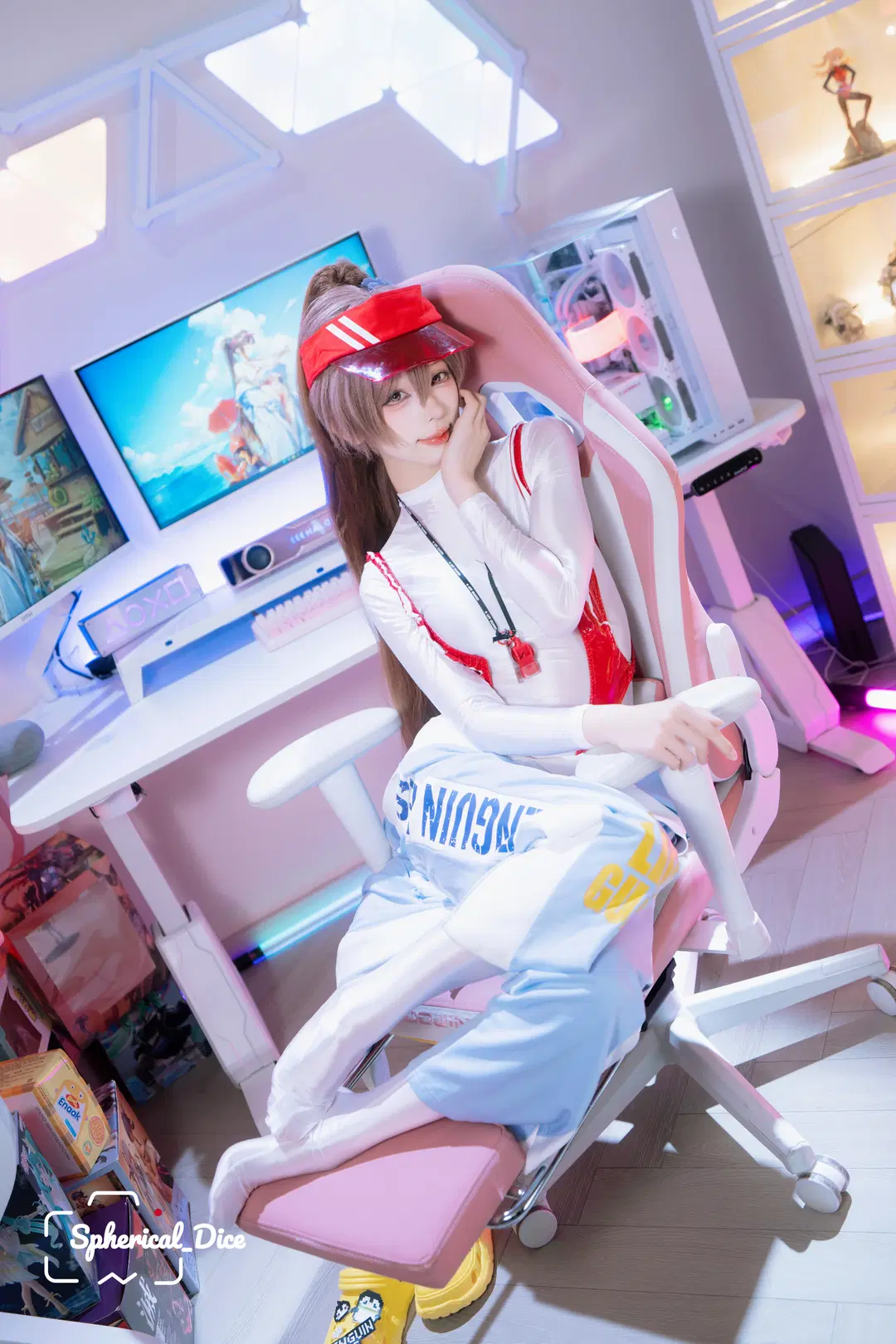 白丝, 胜利女神NIKKE, 玛律恰那cos, 电竞风, 海洋进修