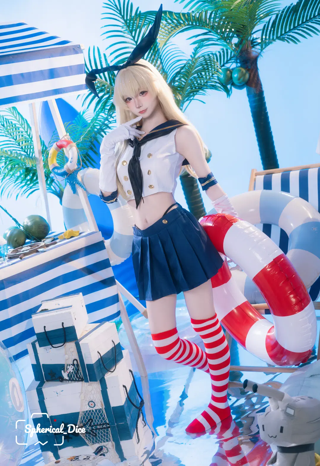 岛风cos 舰队Collection 夏日海滩的清凉演绎 - 圆形骰子 - 第2张