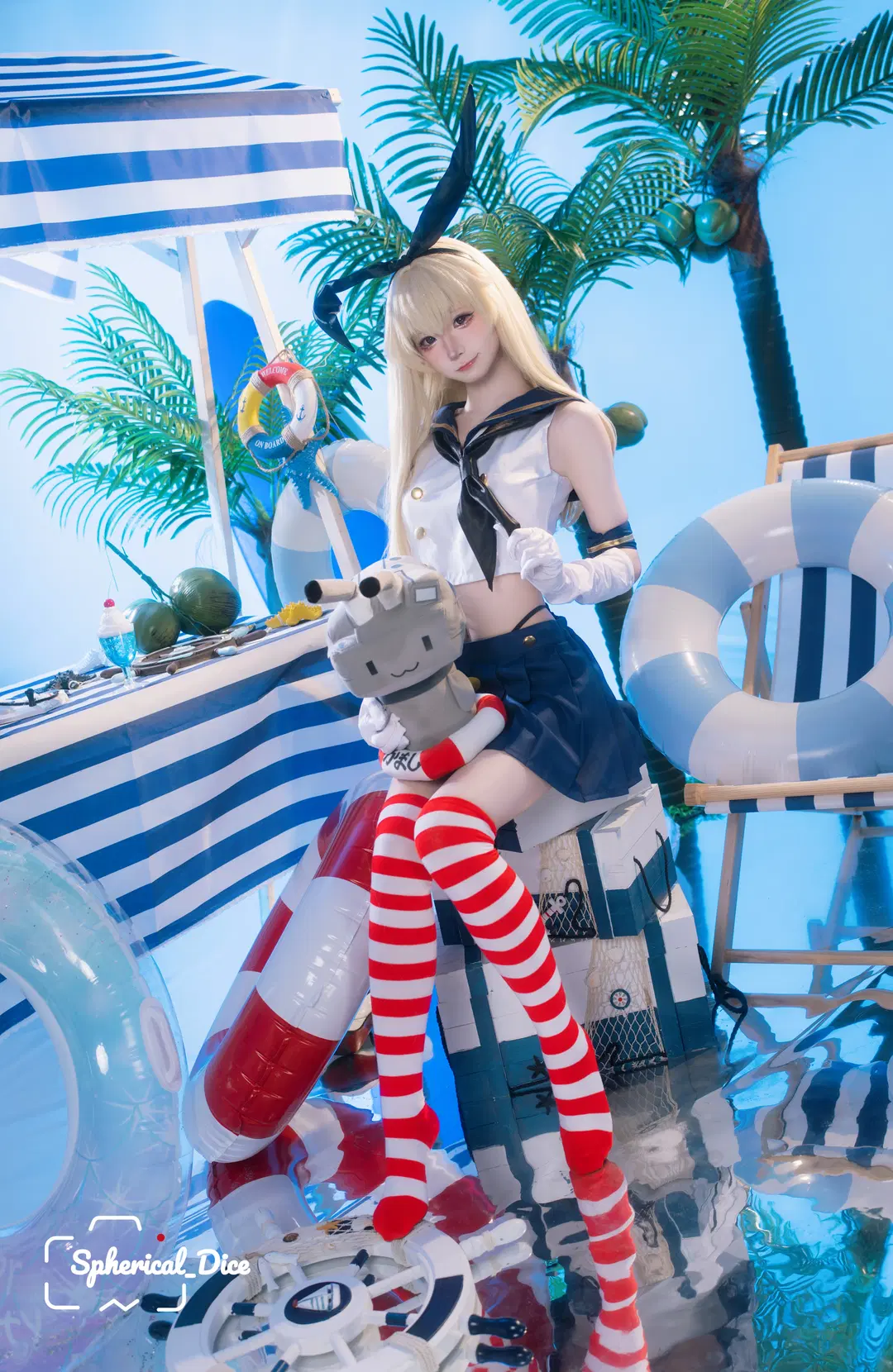 岛风cos 舰队Collection 夏日海滩的清凉演绎 - 圆形骰子 - 第4张