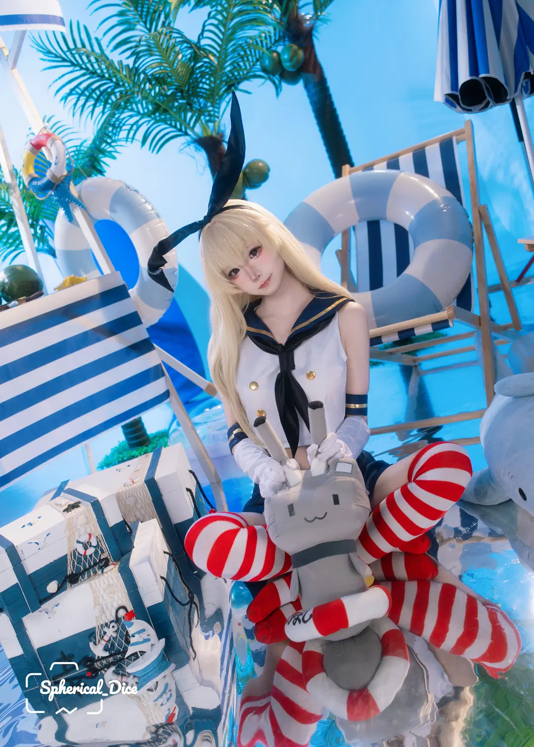 岛风cos 舰队Collection 夏日海滩的清凉演绎 - 圆形骰子 - 第5张