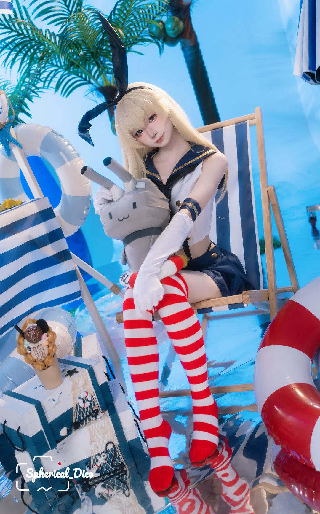 岛风cos 舰队Collection 夏日海滩的清凉演绎 - 圆形骰子 - 第6张