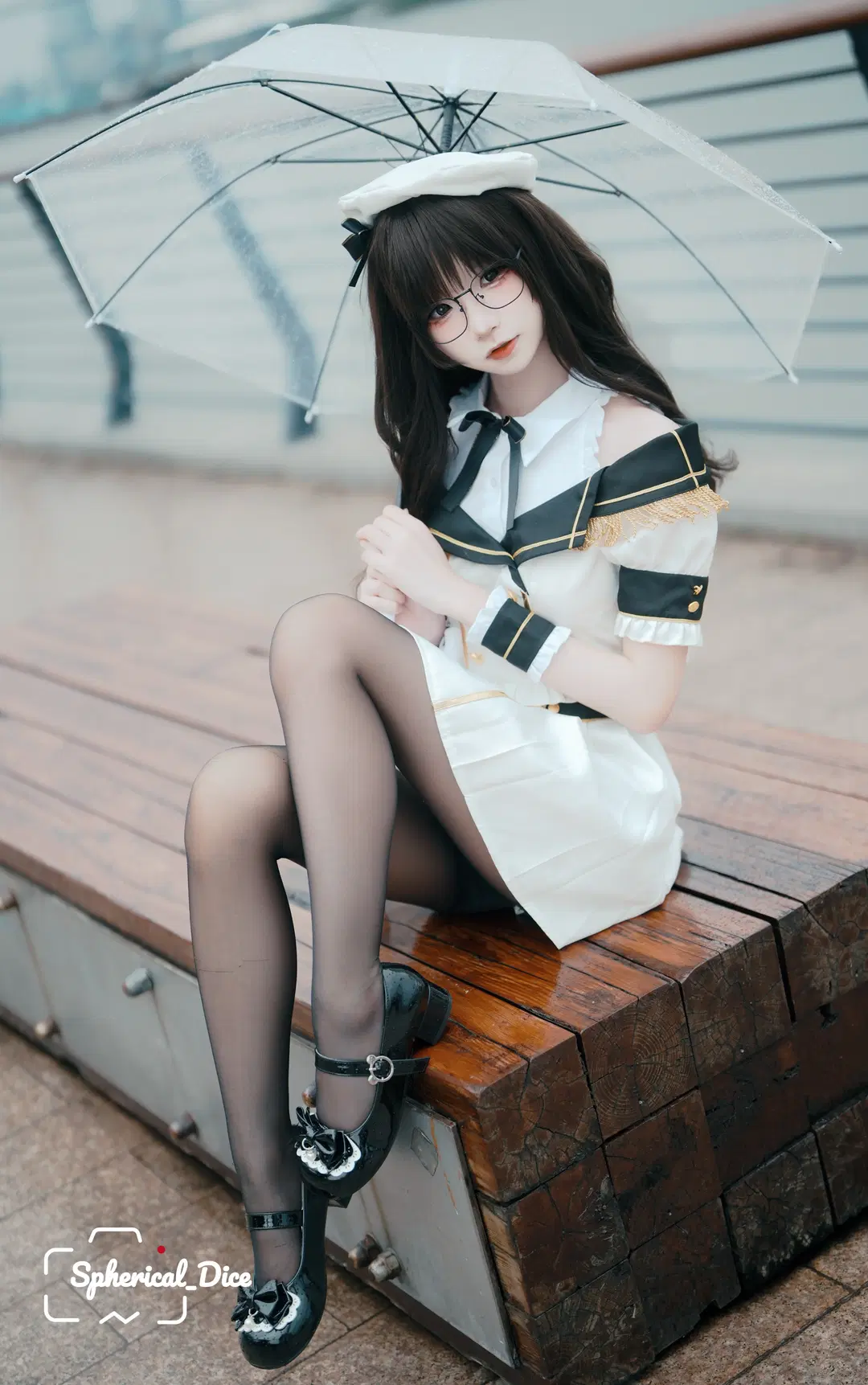雨天的江边水手服日记，透明伞下的清冷感 - 圆形骰子 - 第5张