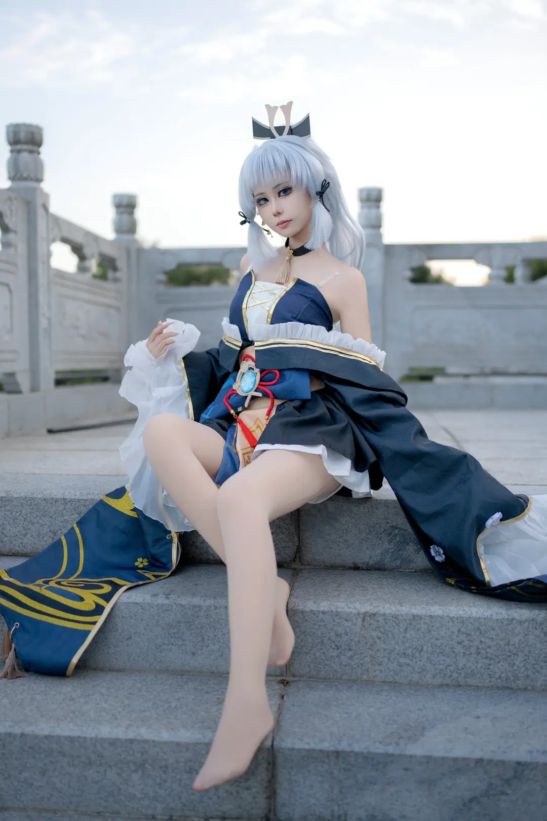 Genshin Impact, Kamisato Ayaka cosplay, Stockings