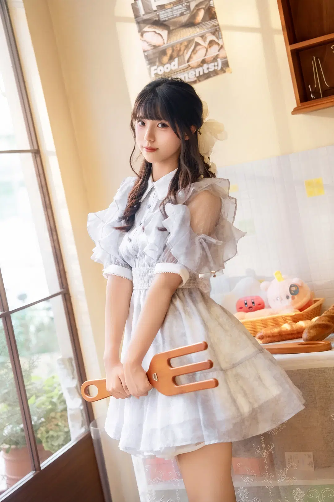 Rojita-style bakery photoshoot, appearing sweetly with a baguette by 糖栀uu - Image 3