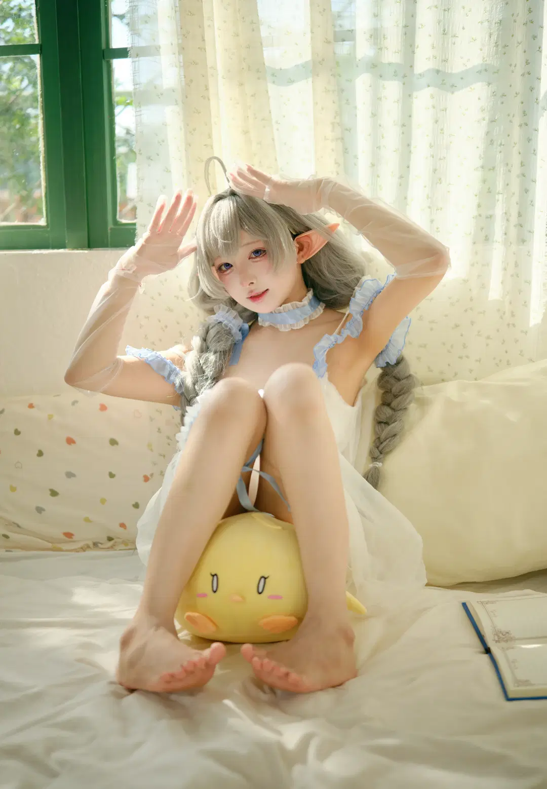 cosplay, 碧蓝航线, 埃佛森cos, 精灵耳, 睡衣cos