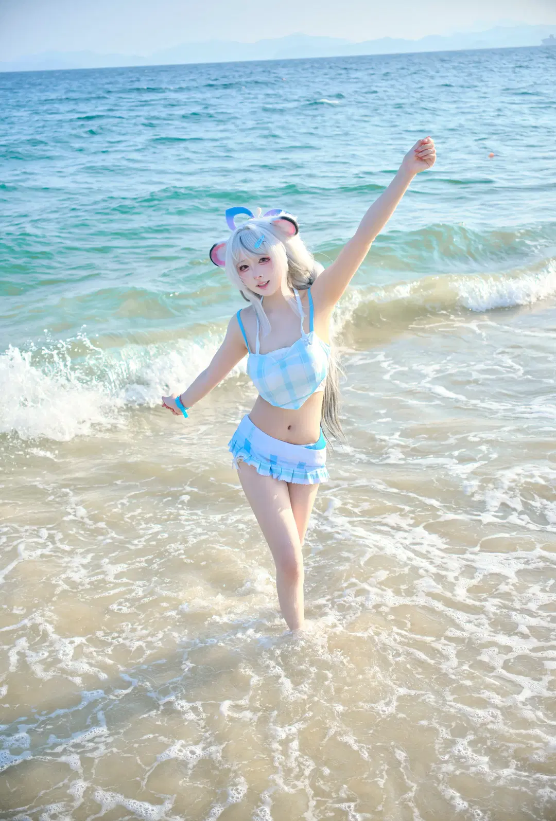 【春原ココナ コスプレ】『ブルーアーカイブ』春原ココナの海辺サマー水着日記 - 忧郁的芒果酱 - 2枚目