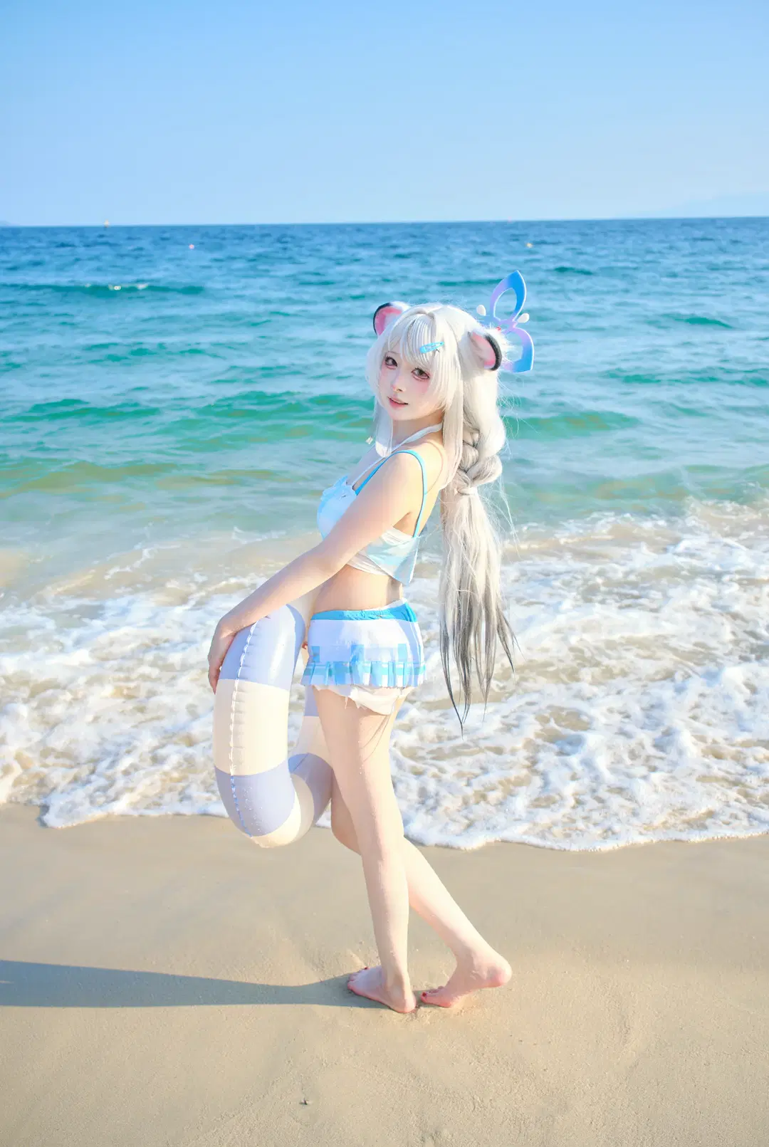 【春原心奈cos】蔚蓝档案春原心奈的海边夏日泳装记录