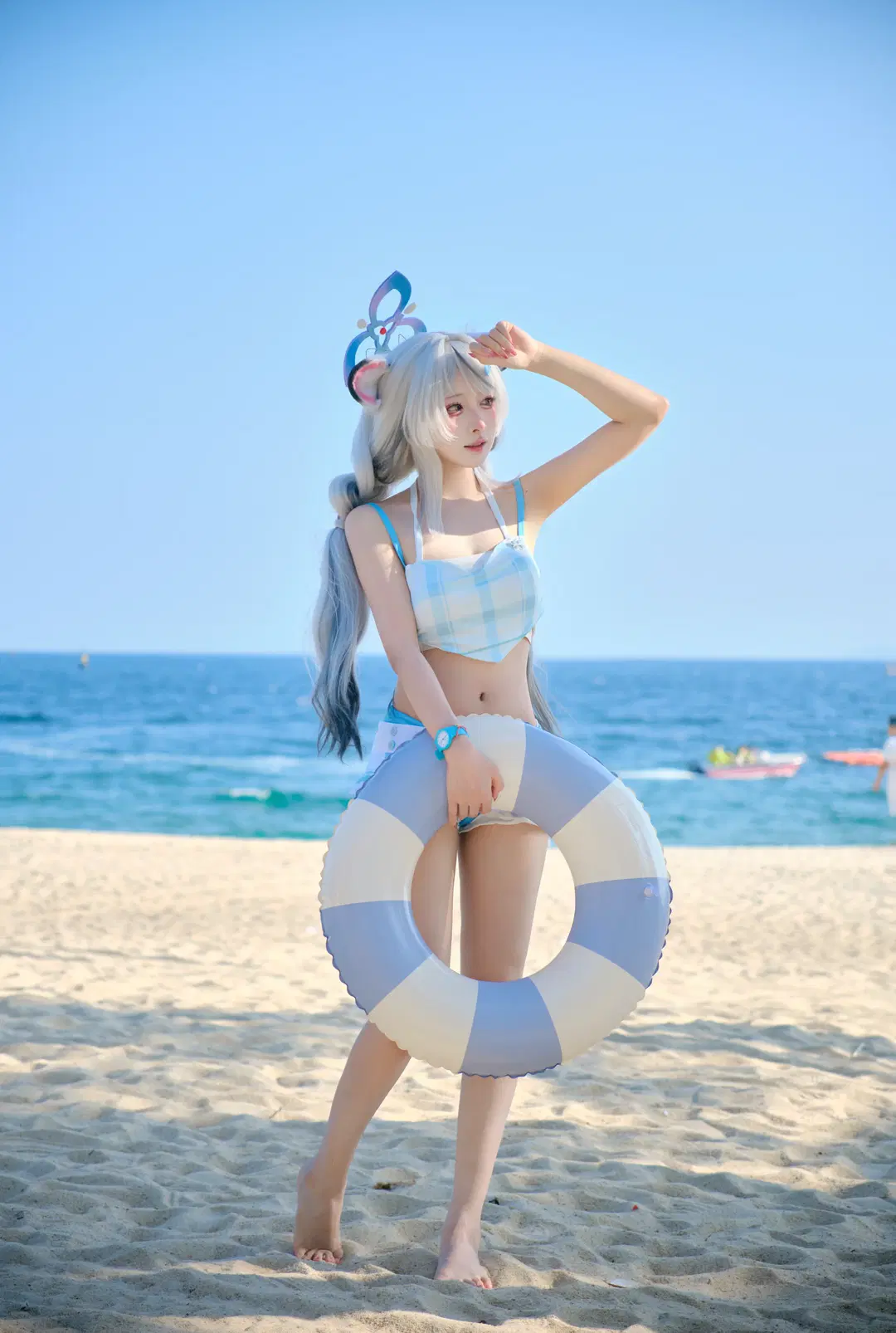 【春原ココナ コスプレ】『ブルーアーカイブ』春原ココナの海辺サマー水着日記 - 忧郁的芒果酱 - 4枚目
