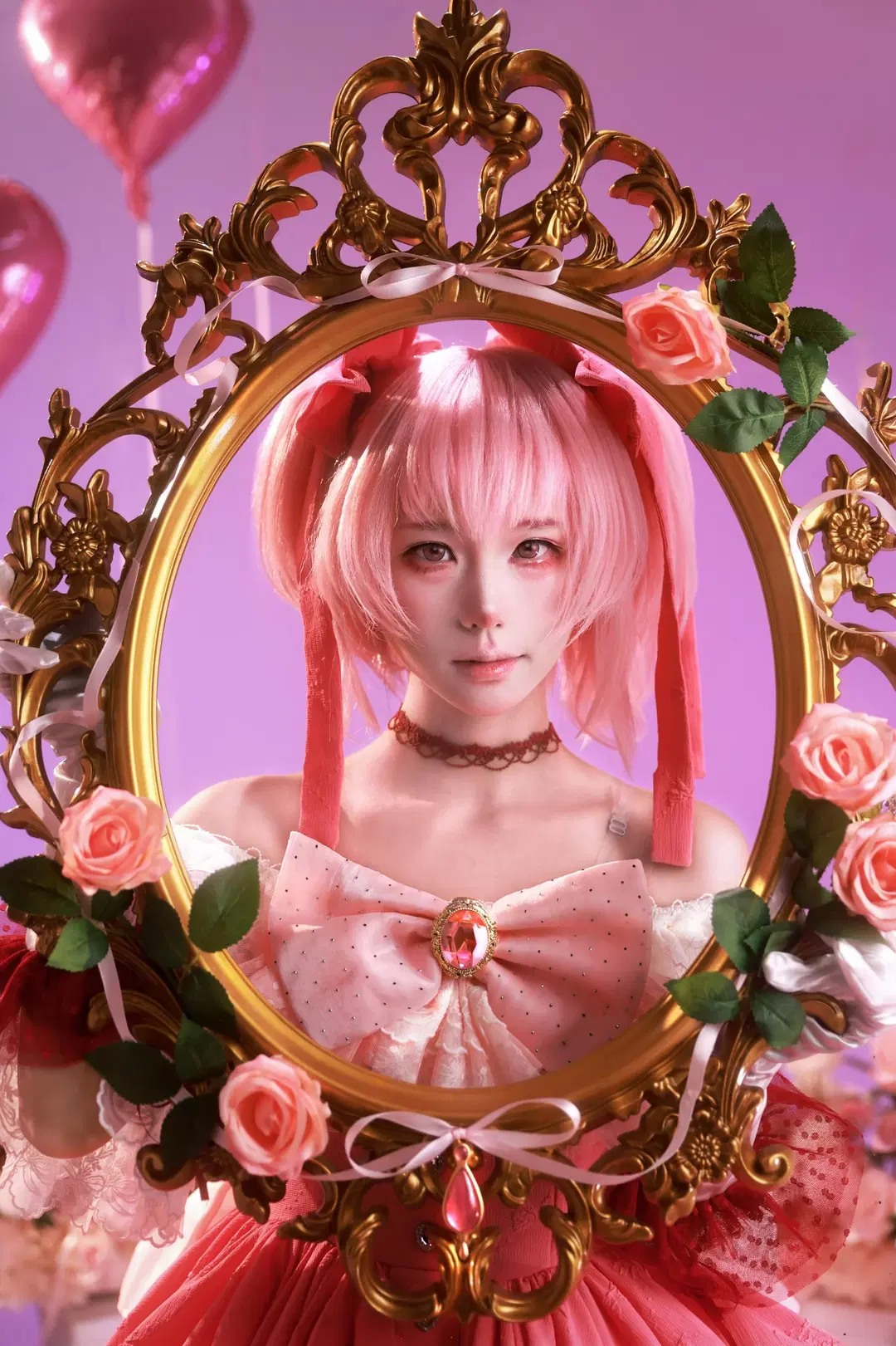 cos正片, 鹿目圆cos, 魔法少女小圆, 粉色双马尾, 小圆回天