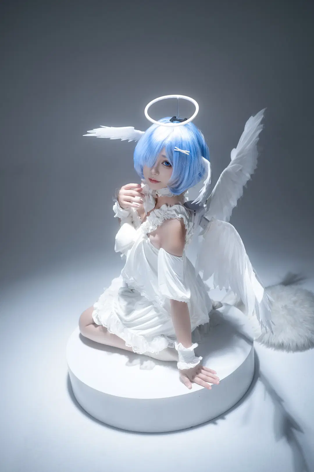蕾姆cos, cosplay摄影, Re:从零开始的异世界生活, 天使蕾姆, 棚拍日常