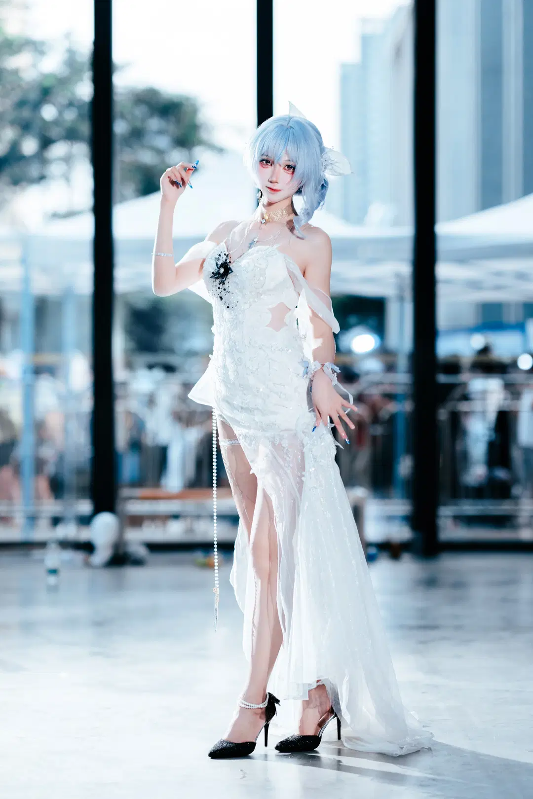 鳴潮, イベント写真, ショアキーパー コスプレ, 中国国際漫画祭, ハイ・スリット・ドレス