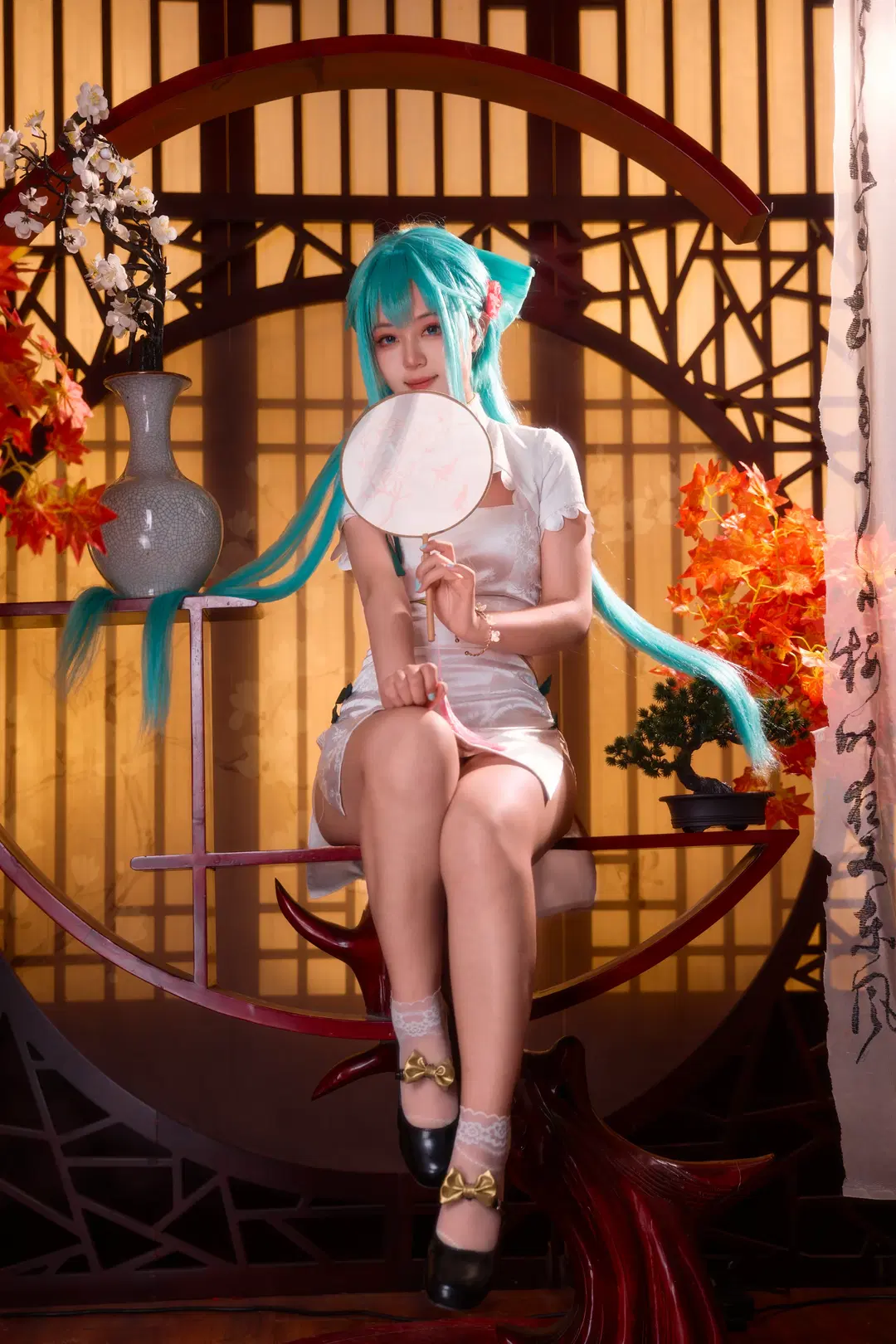 【初音未來cos】初音未來韶華，國風改良旗袍的優雅