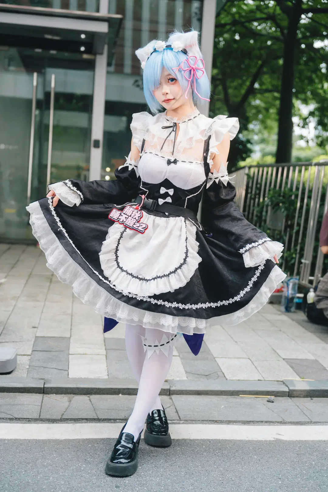 イベント写真, ホタルACGエキスポ, Re:ゼロから始める異世界生活, レム コスプレ, 白ストッキング
