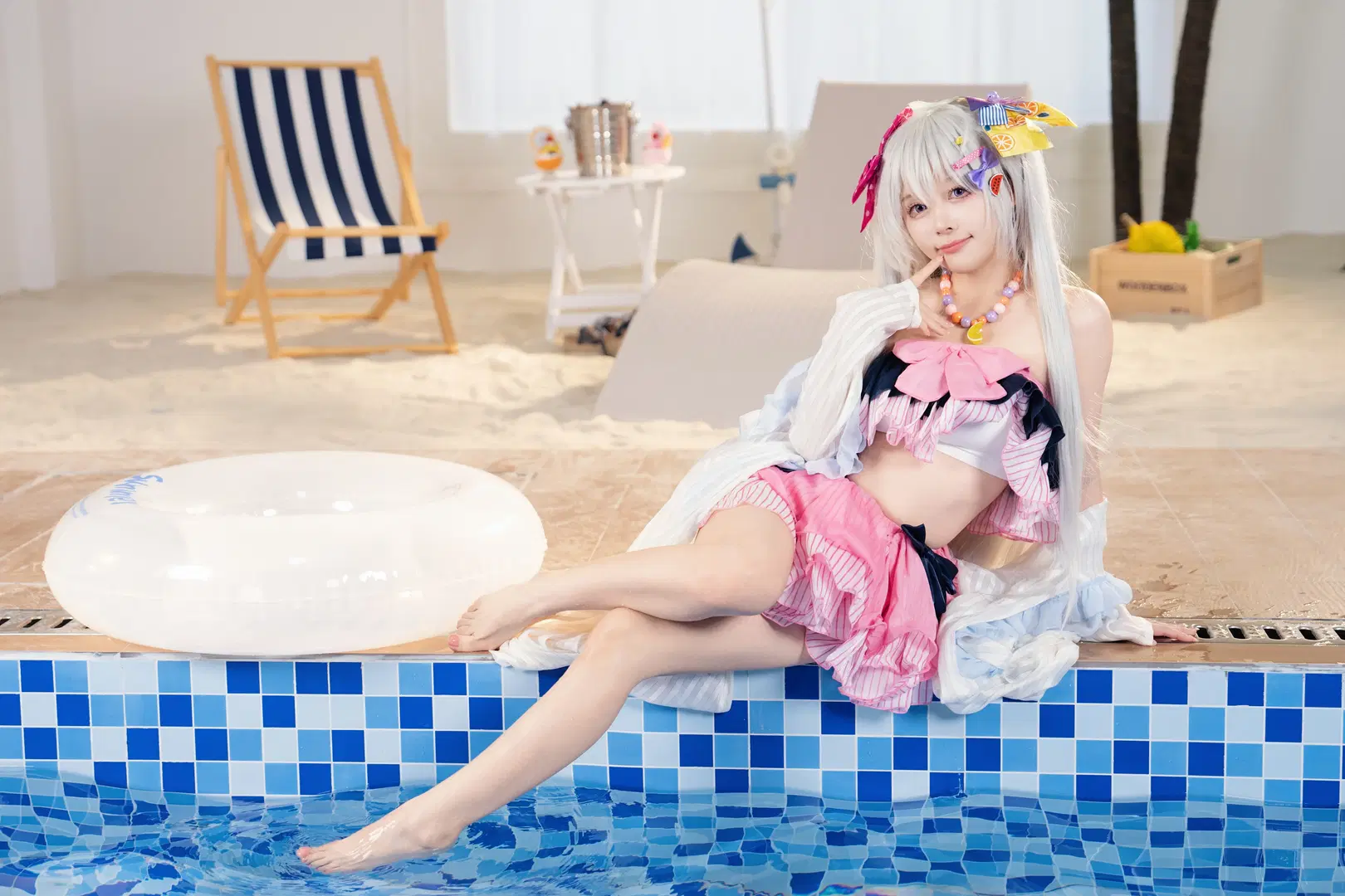 【白洲梓cos】碧蓝档案水梓的夏日泳池正片 - 小红帽 - 第3张