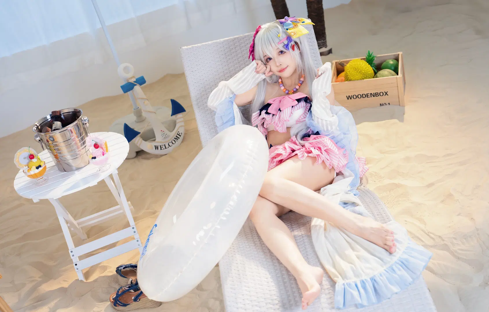 【白洲梓cos】碧蓝档案水梓的夏日泳池正片 - 小红帽 - 第5张