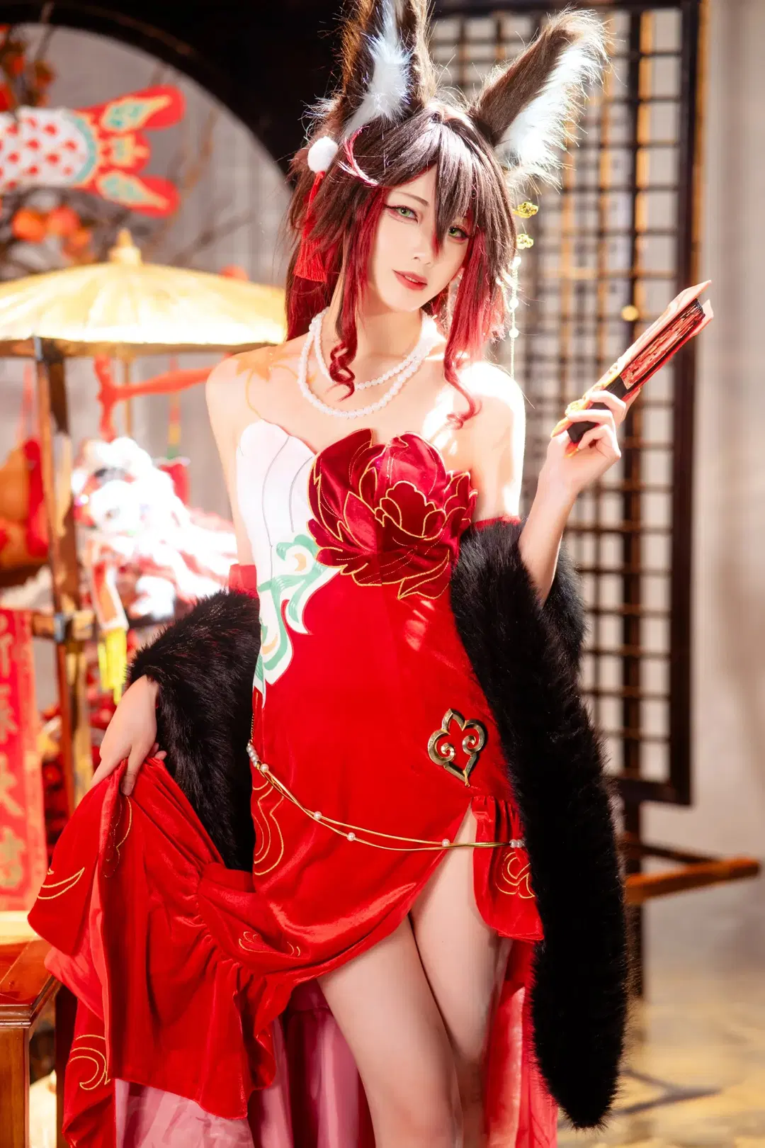 [Tingyun cosplay] A Flawless Clash of Red-and-White Oriental Charm, Fox Ears, and Fluffy Tails by 蛇生伊夕 - Image 5