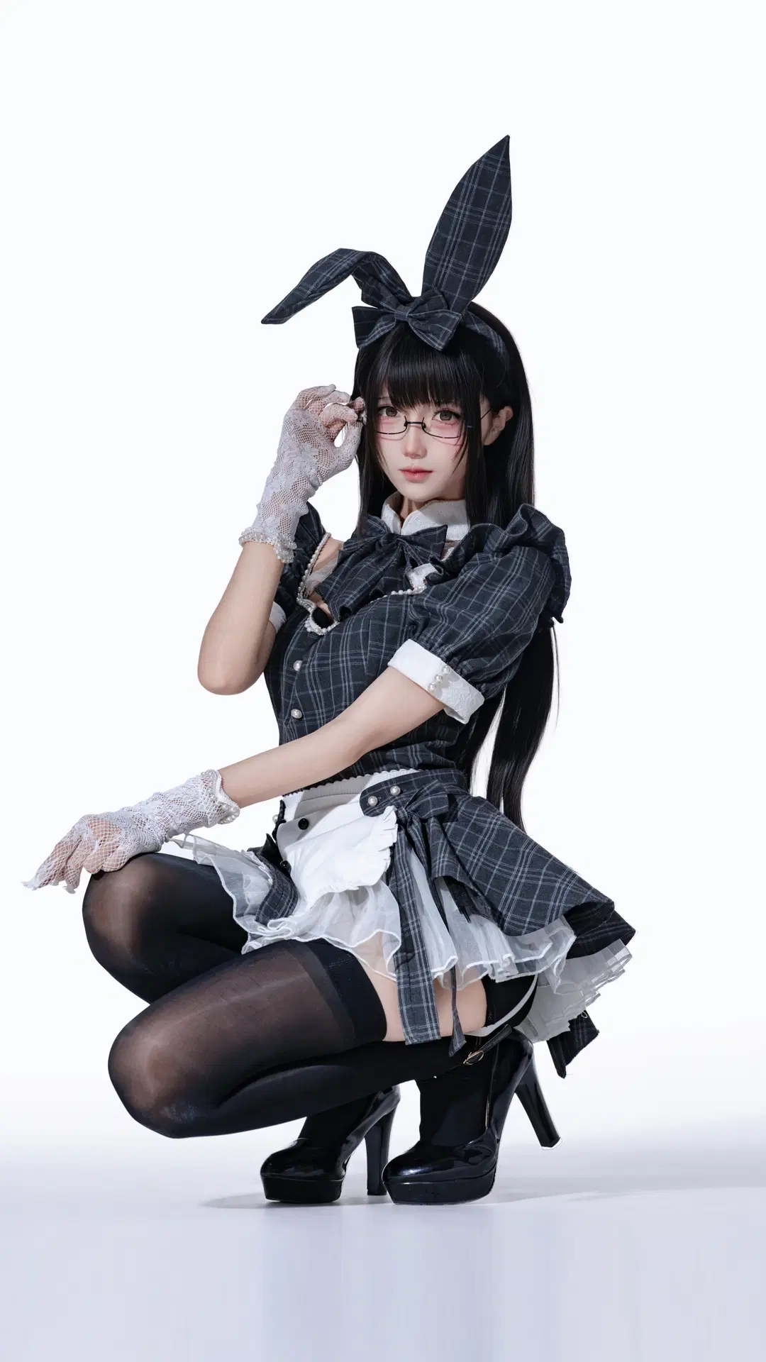 兔女郎, 眼镜娘, malymoon, 黑丝袜, 小兔cos