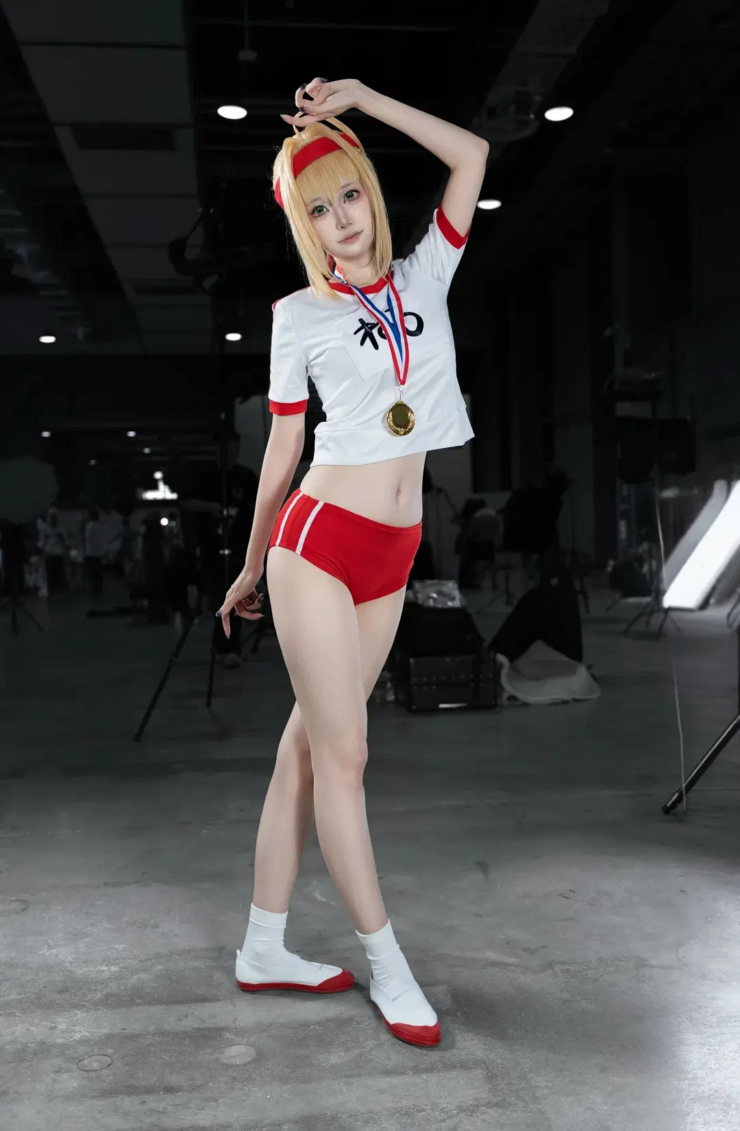 【尼禄cos】FGO尼禄体操服场照，红白配色尽显运动活力 - 檜名乃Hinano - 第9张
