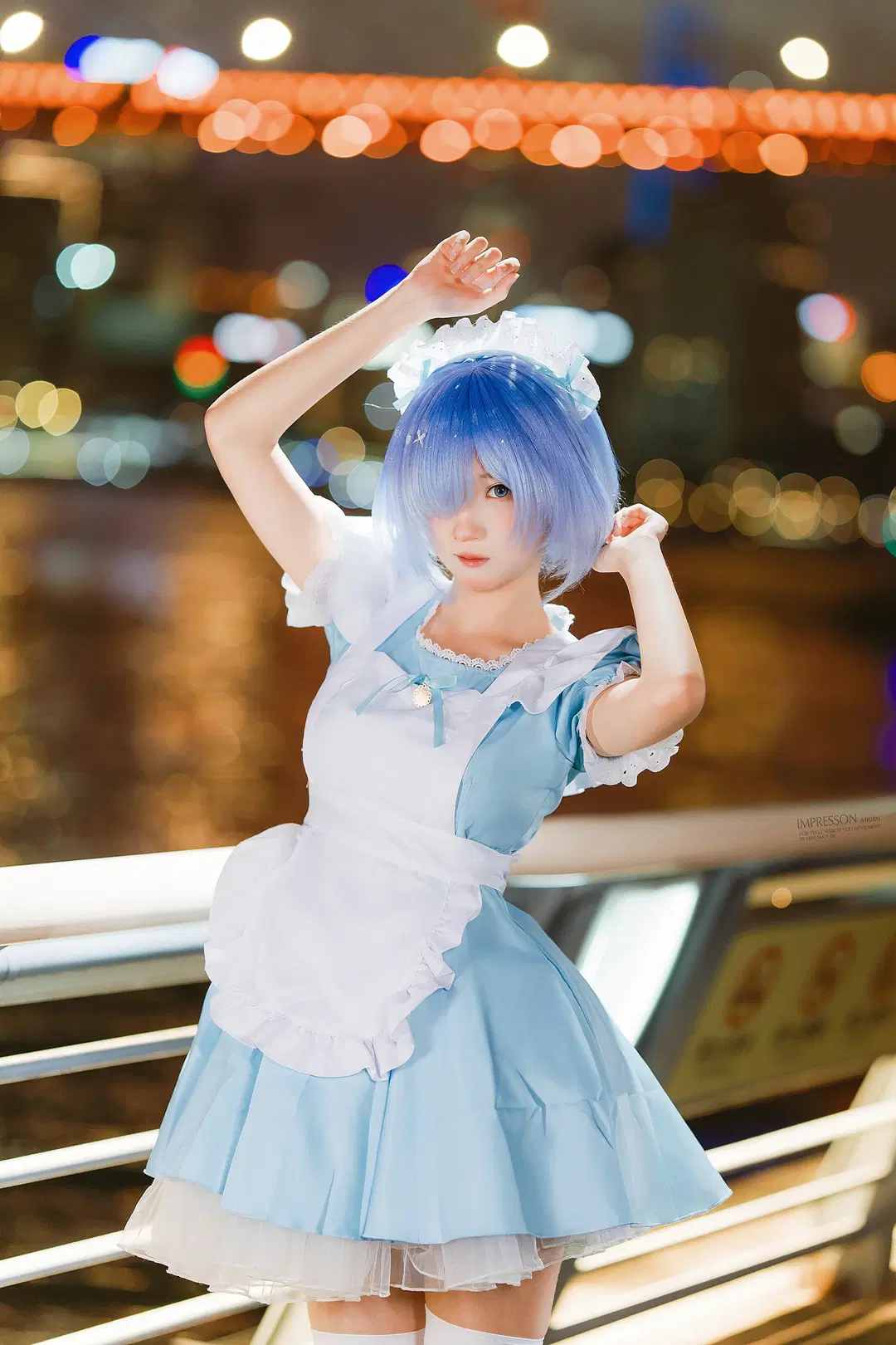 【蕾姆cos】魔法少女小圆风格的女仆装夜景记录 - 阿宏 - 第3张