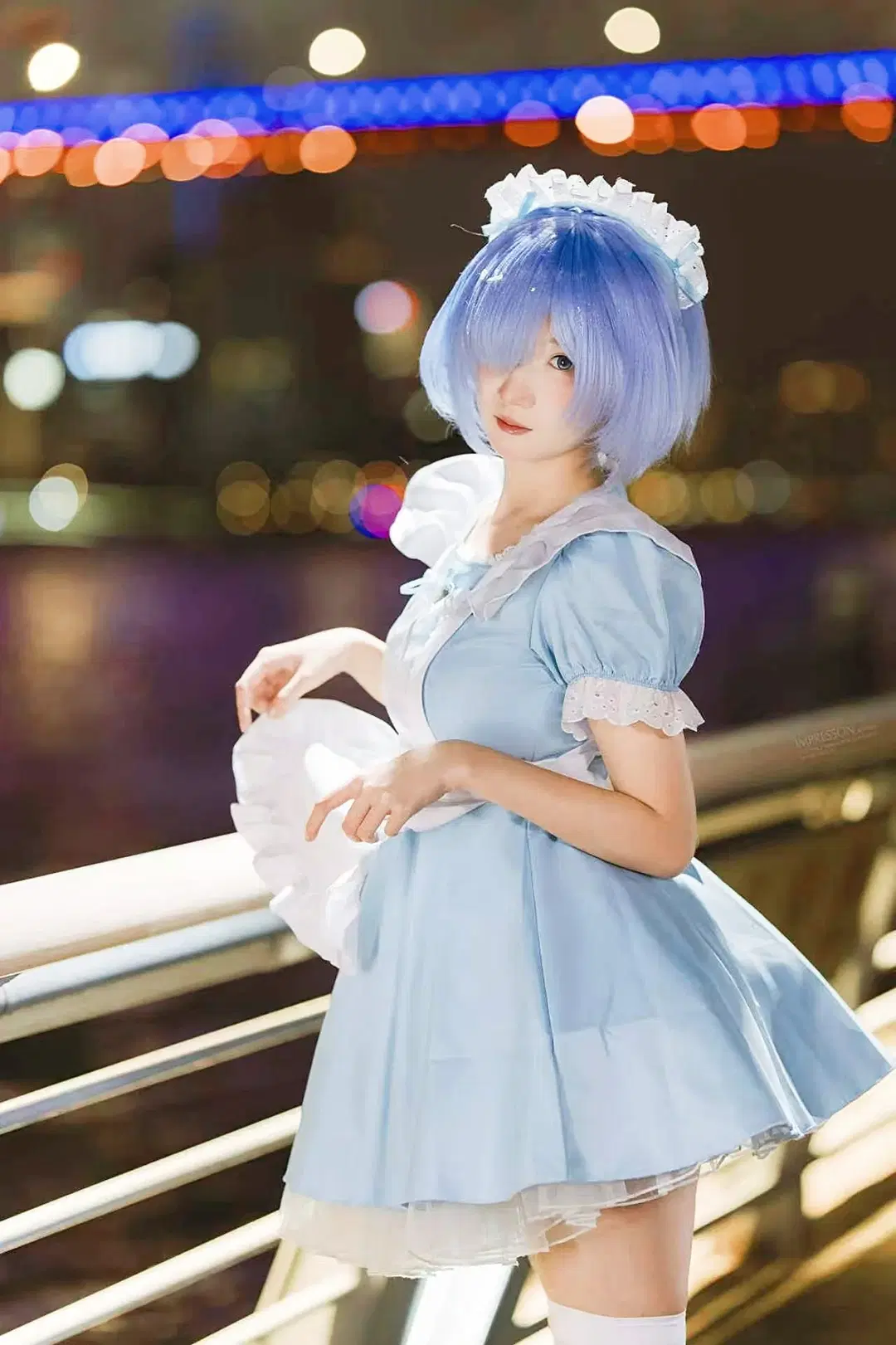【蕾姆cos】魔法少女小圆风格的女仆装夜景记录 - 阿宏 - 第4张