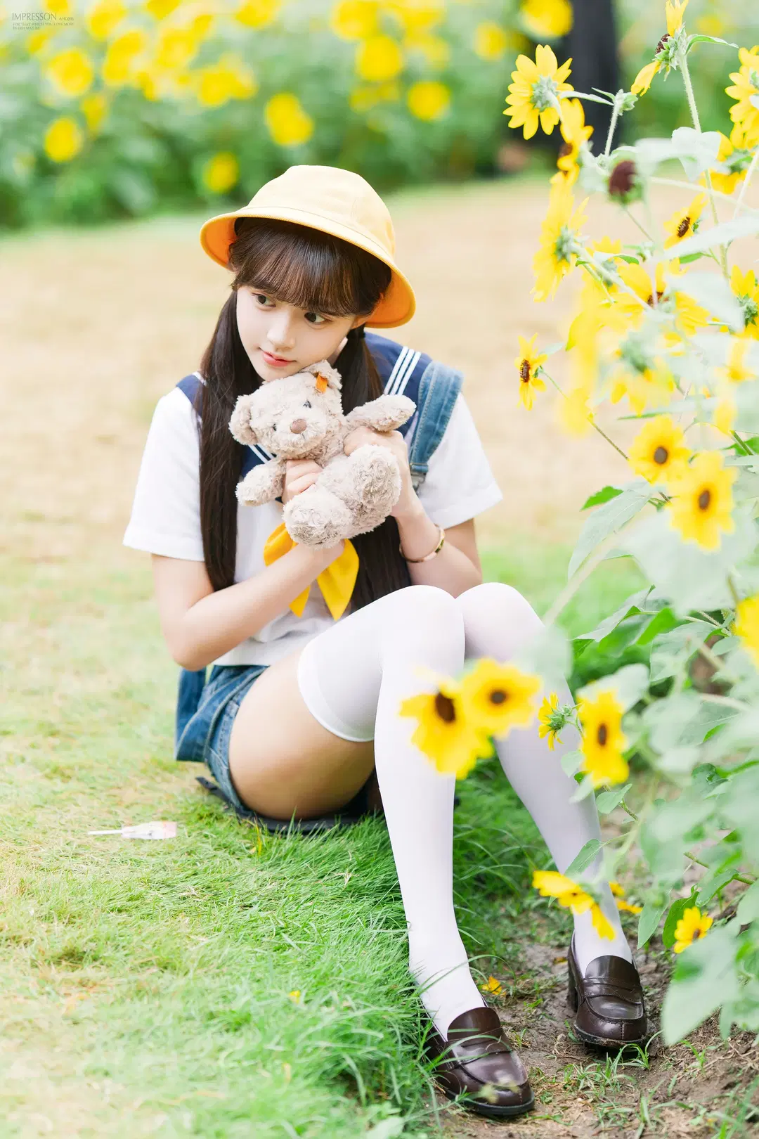 Sailor Uniform Girl in a Sea of Sunflowers by 阿宏 - Image 3