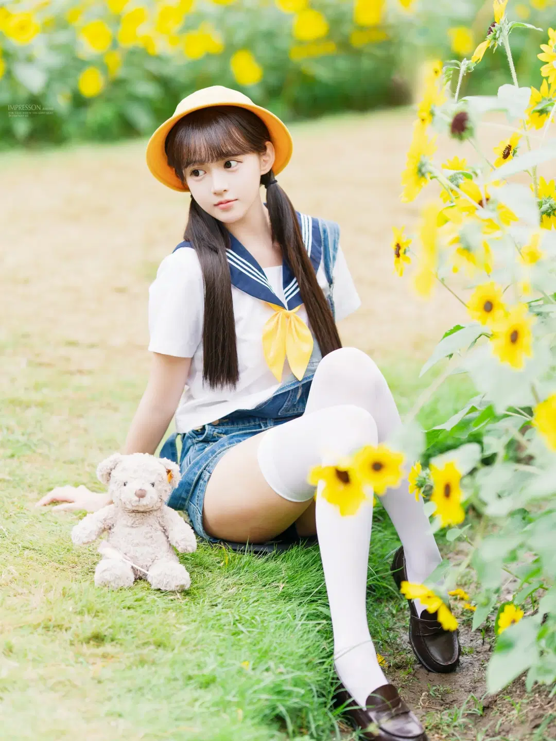 High school girl, White stockings