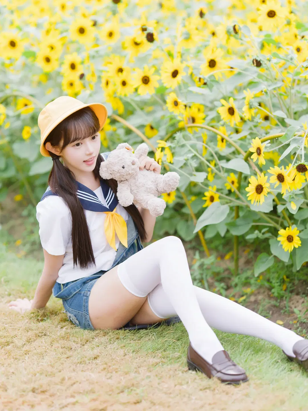 Sailor Uniform Girl in a Sea of Sunflowers by 阿宏 - Image 6