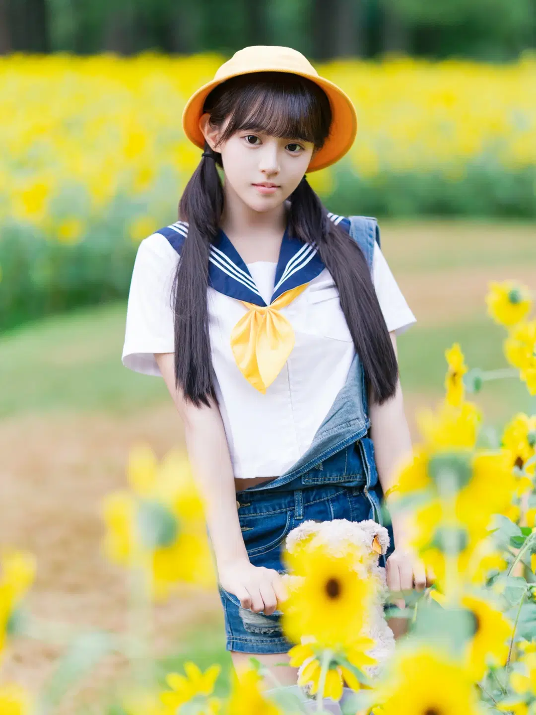 Sailor Uniform Girl in a Sea of Sunflowers by 阿宏 - Image 7