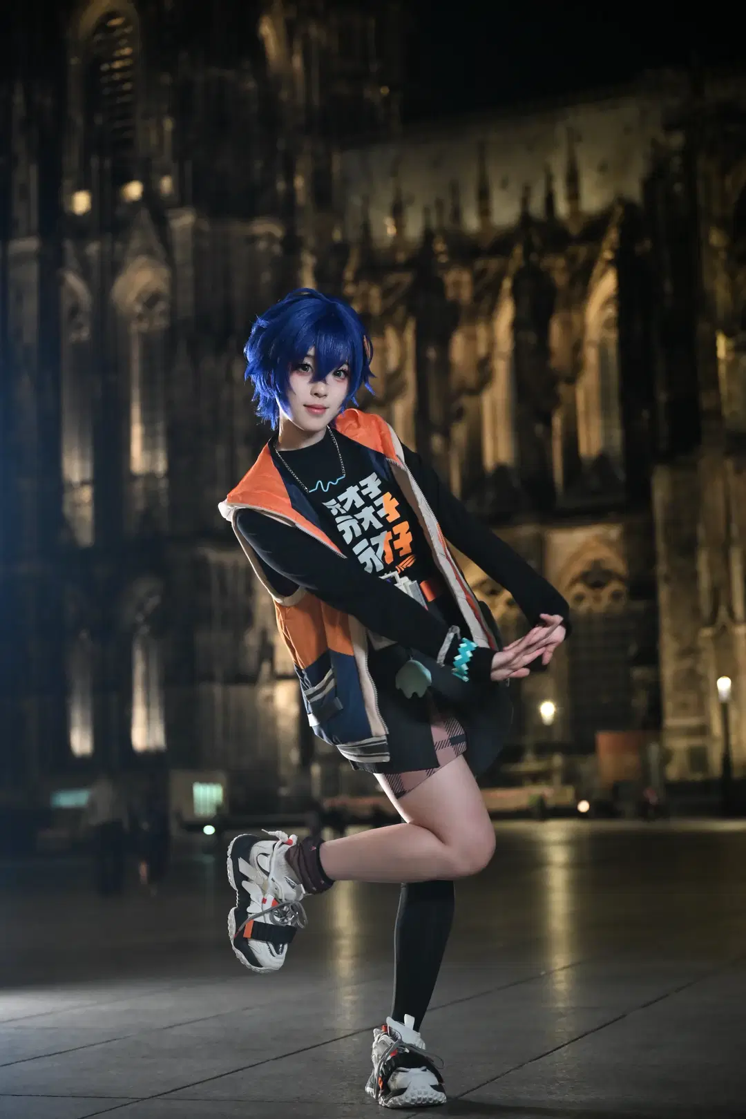 绝区零, 夜景cosplay, 铃妹cos, 丝袜, 科隆旅行